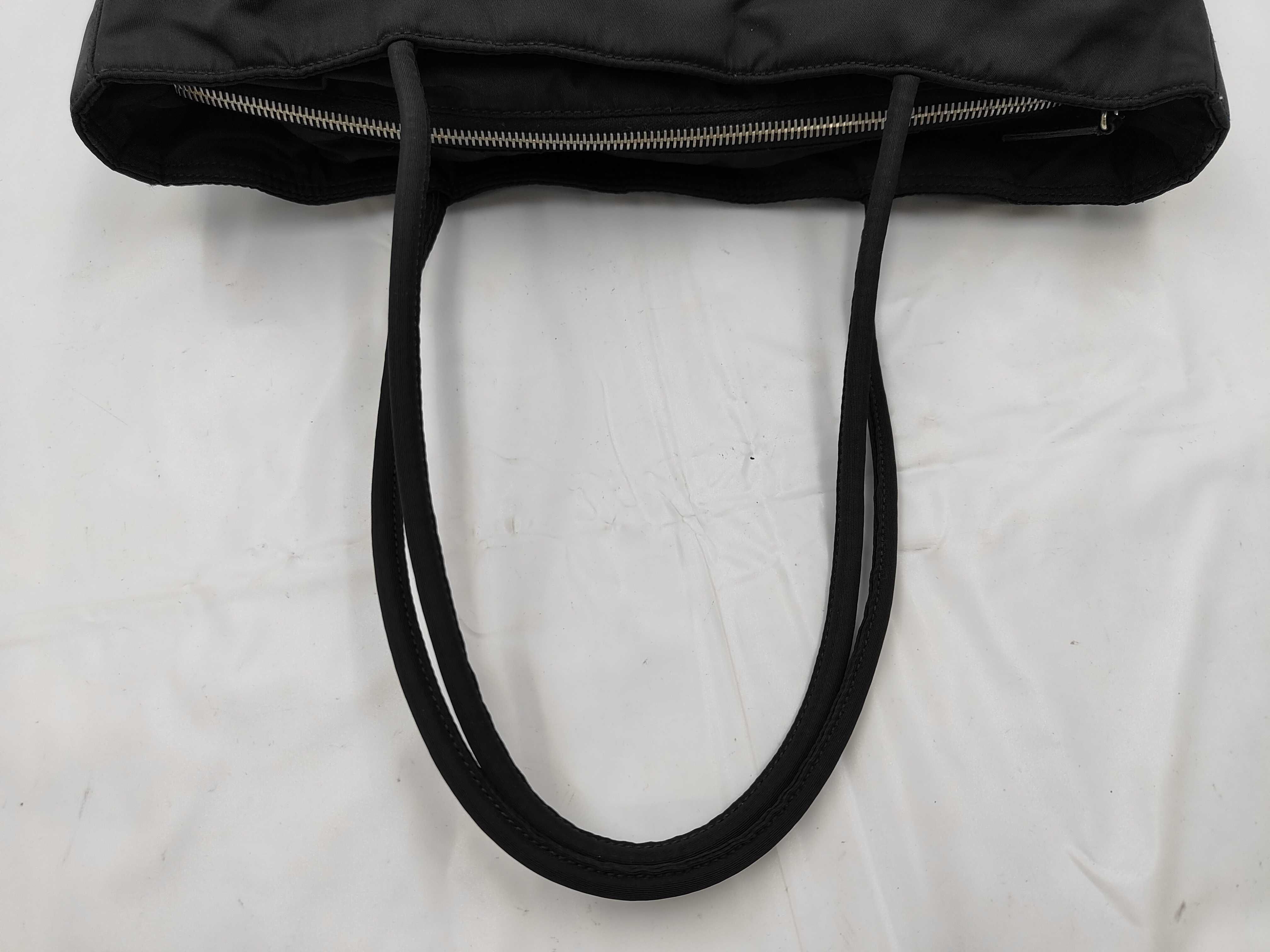 Nylon x Leather Tote Bag Black Tote Bag — view 3