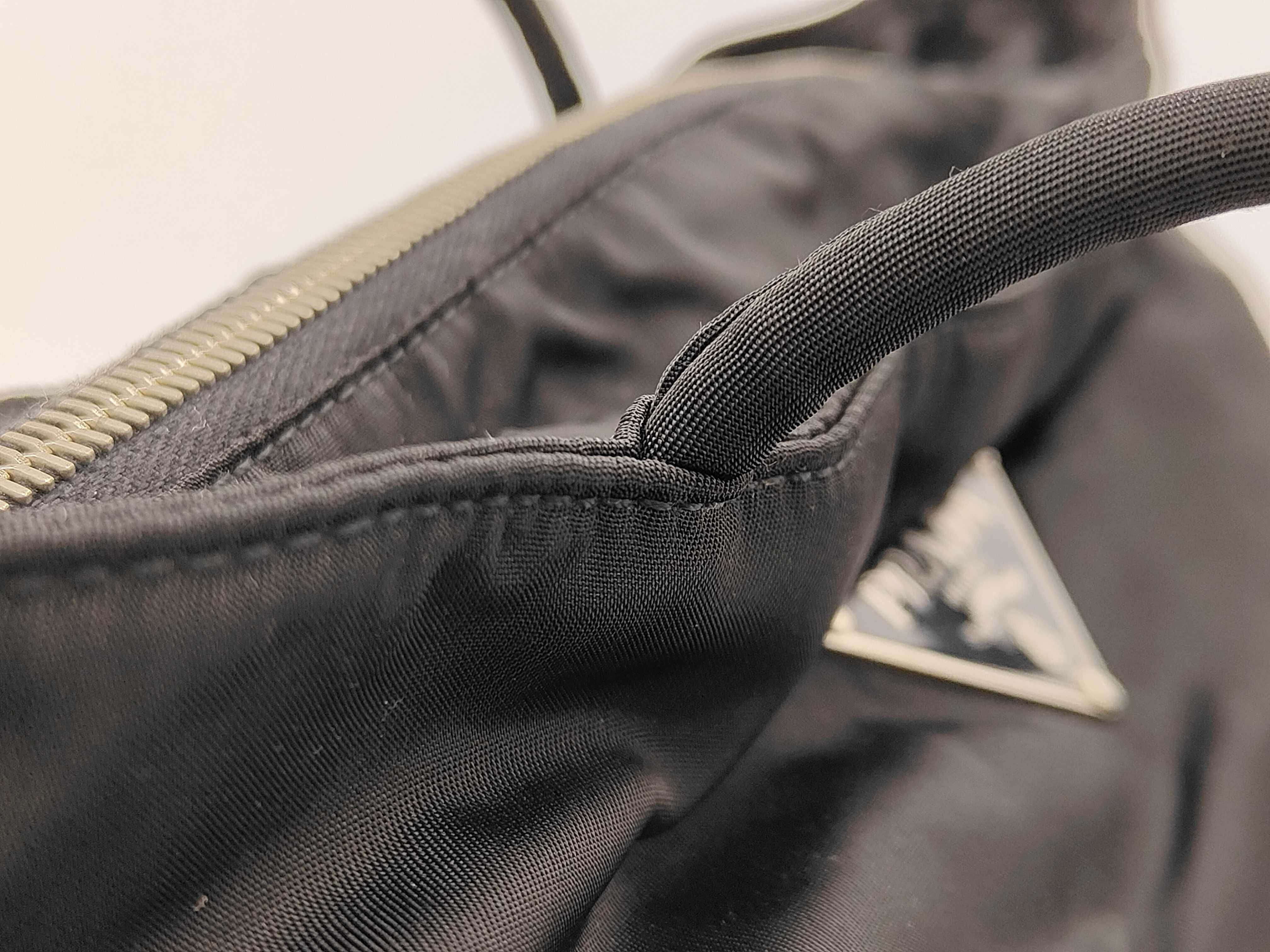 Nylon x Leather Tote Bag Black Tote Bag — view 6