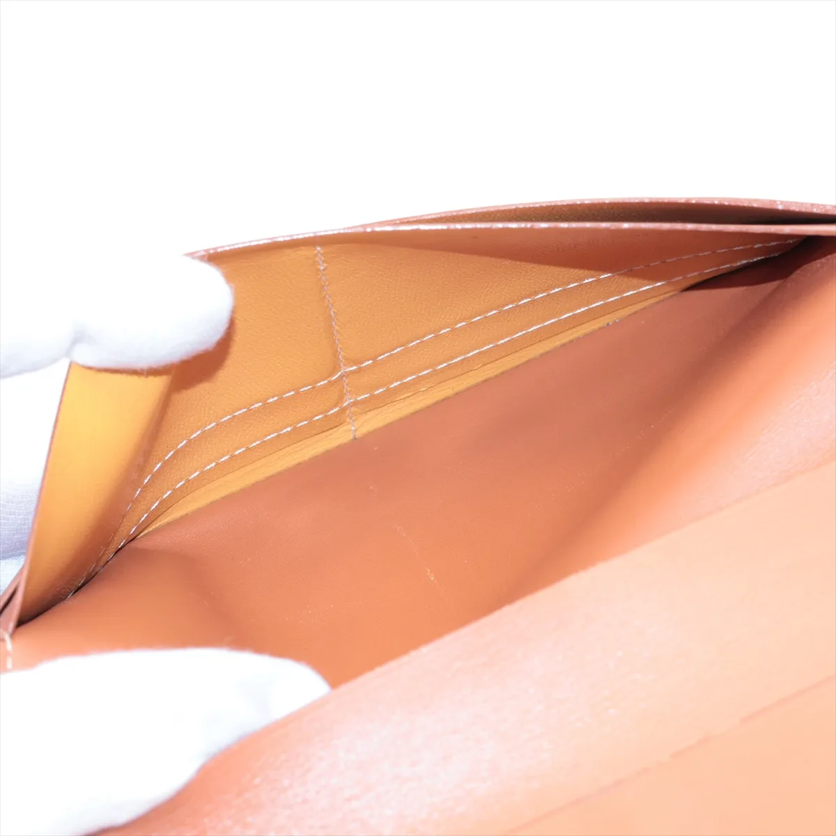 Richelieu Leather Long Wallet Brown — view 4