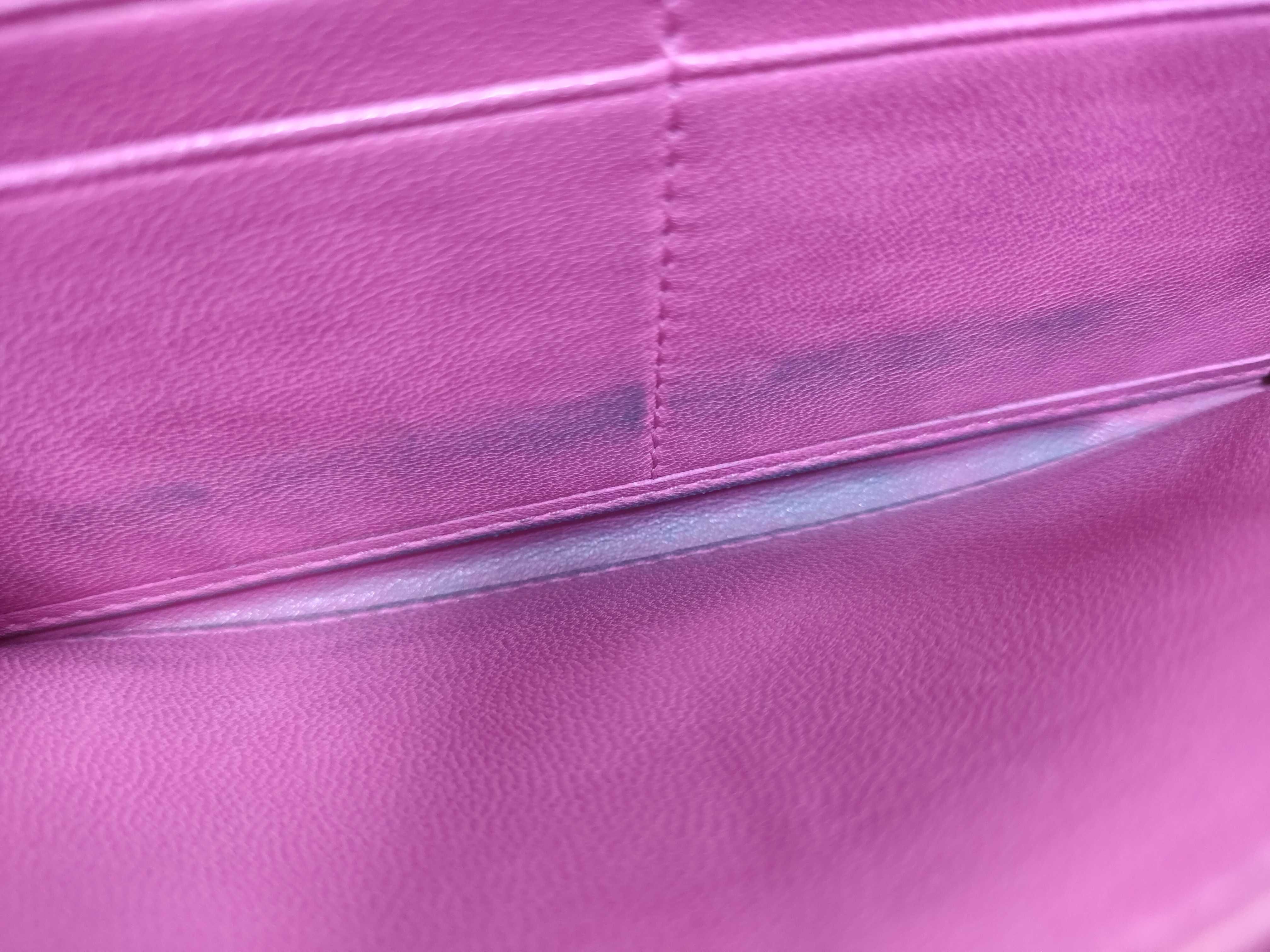 Matelassé 1M1365 Bi-fold Long Wallet, Pink Leather — view 13