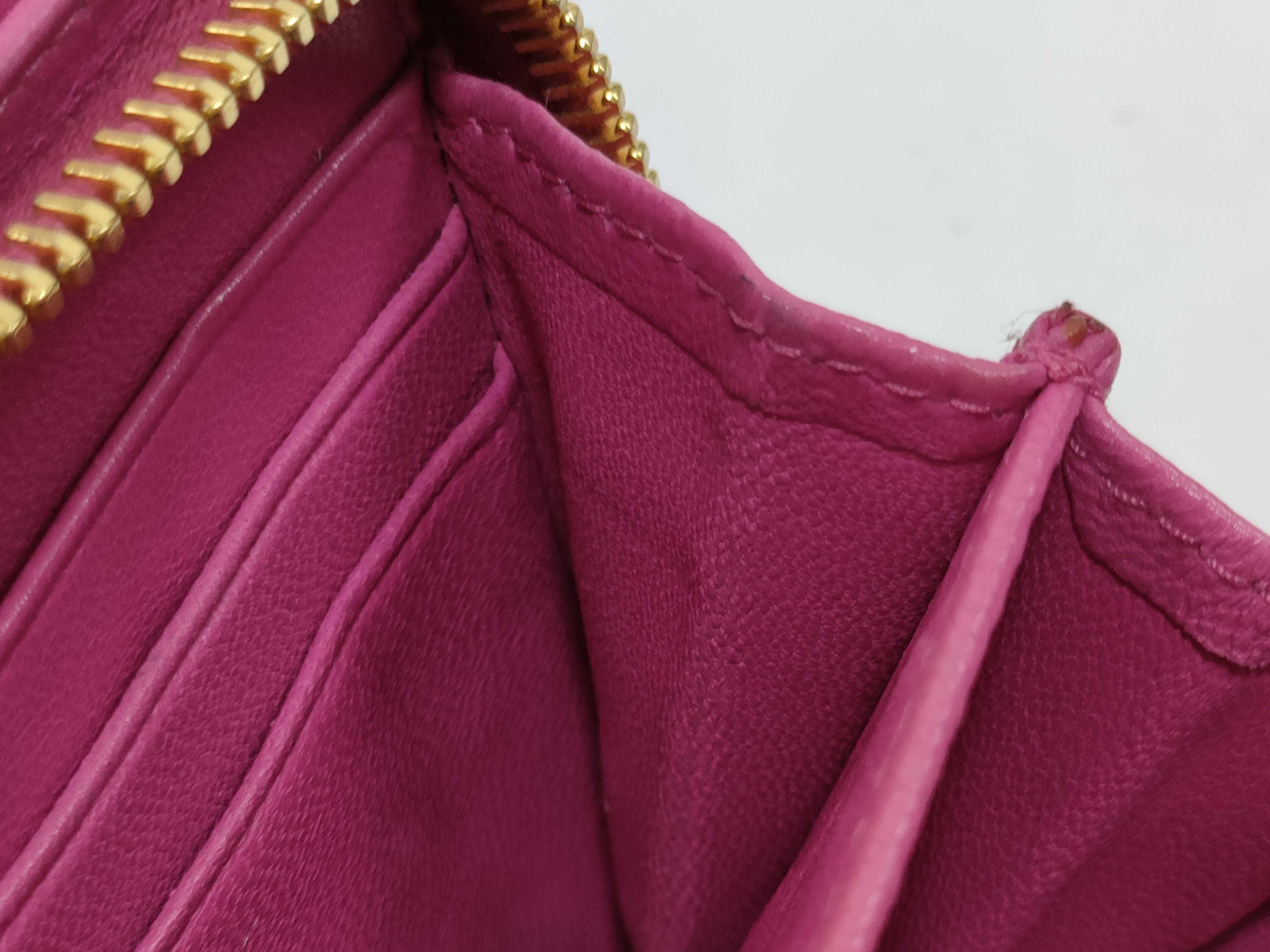 Matelassé 1M1365 Bi-fold Long Wallet, Pink Leather — view 14