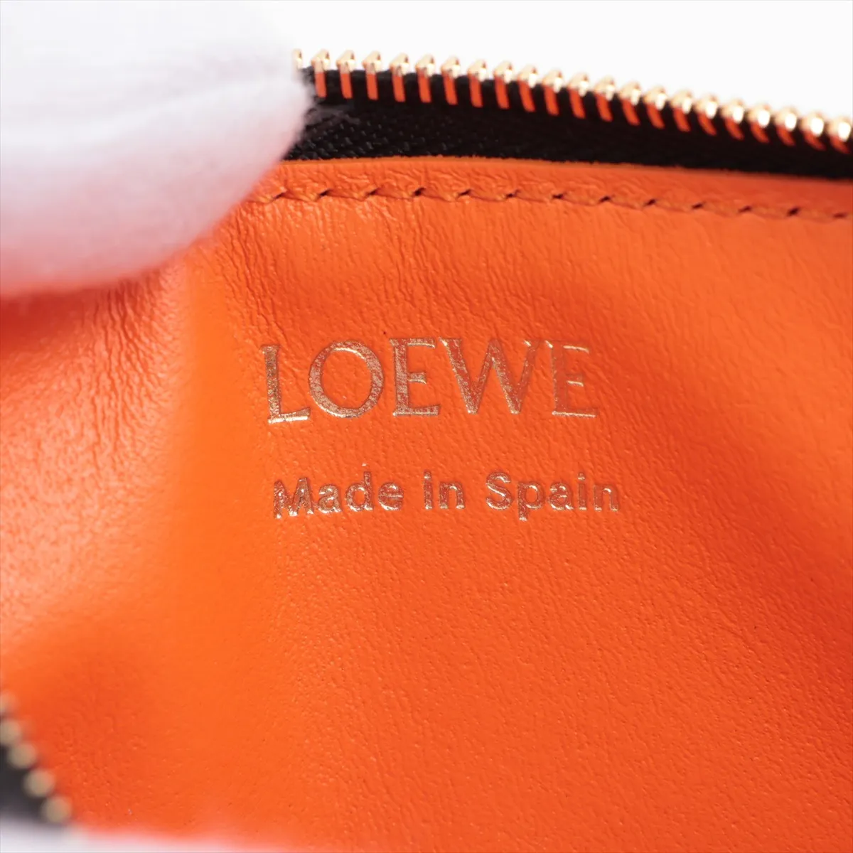 Knot Leather Fragment Case Black x Orange — view 4