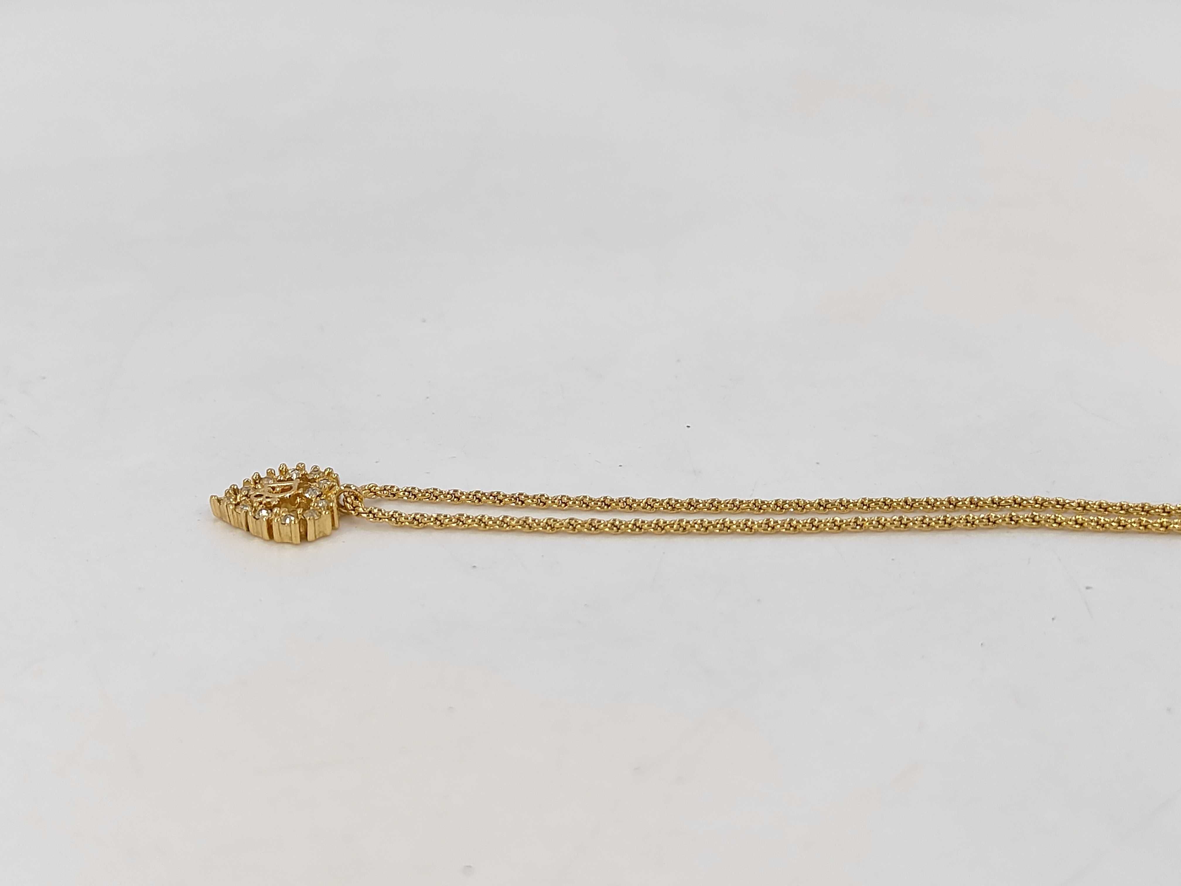 Heart Rhinestone Gold Necklace — view 3