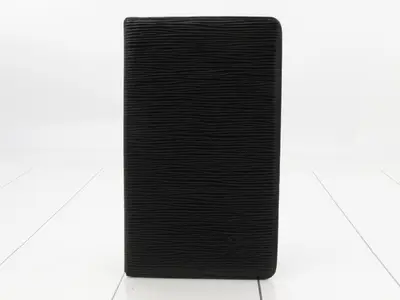 LV M63732 Epi Portefeuille Chequier Carte Credit Long Wallet, Black
