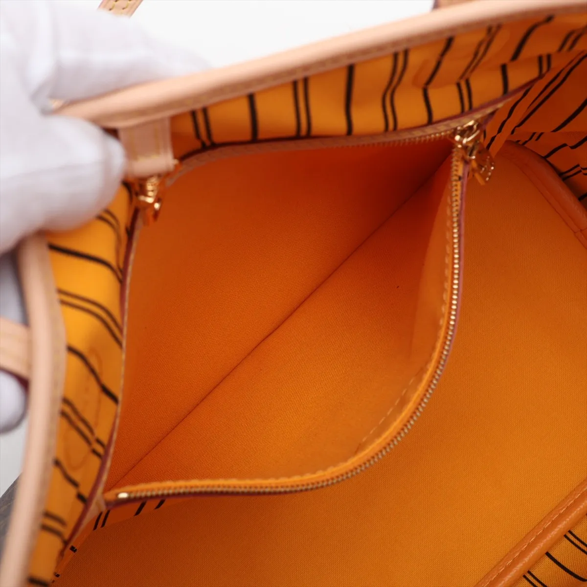 Monogram Neverfull Inside Out MM M11947 Brown x Yellow (RFID detected) — view 9