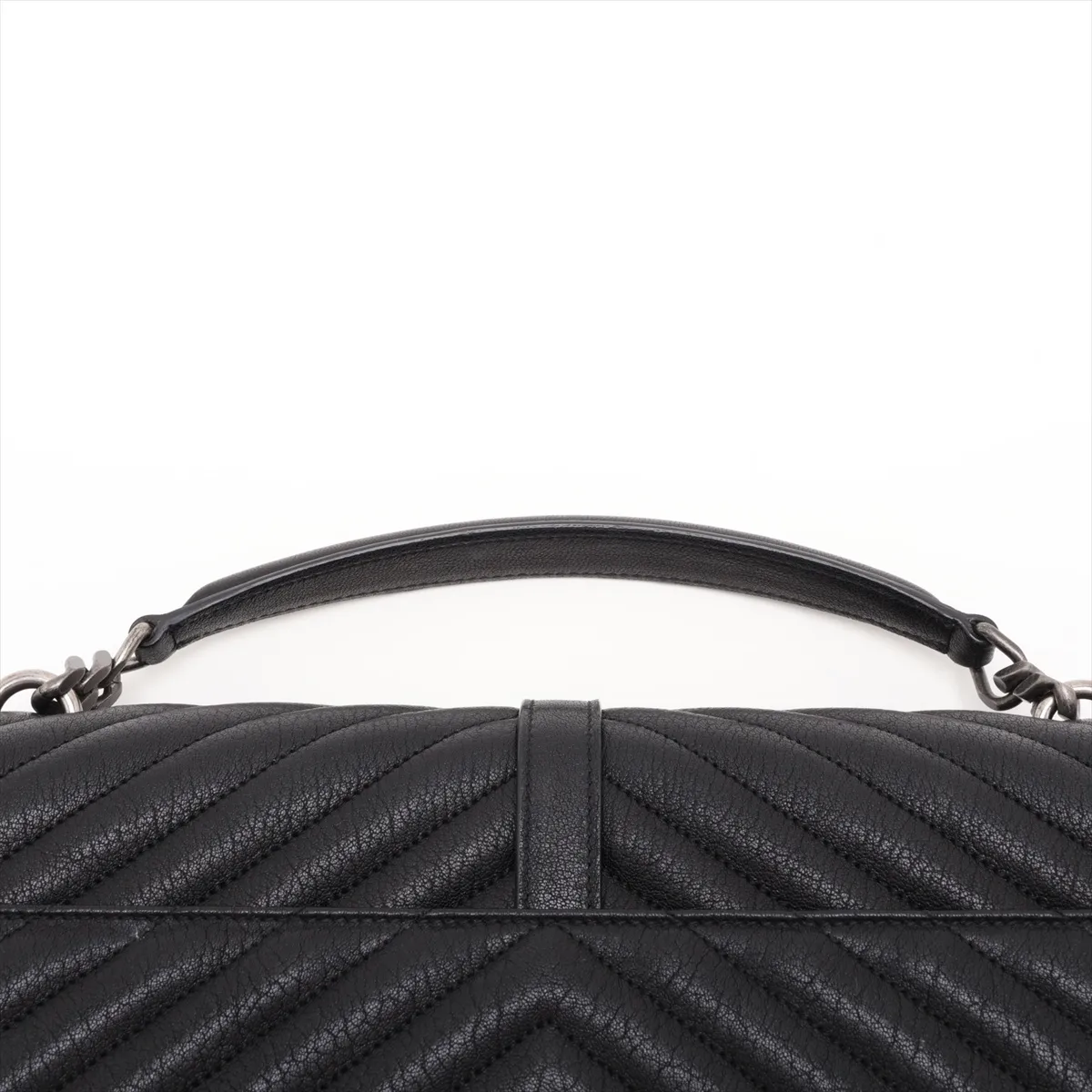 Leather 2-Way Handbag, Black, 487212 — view 6