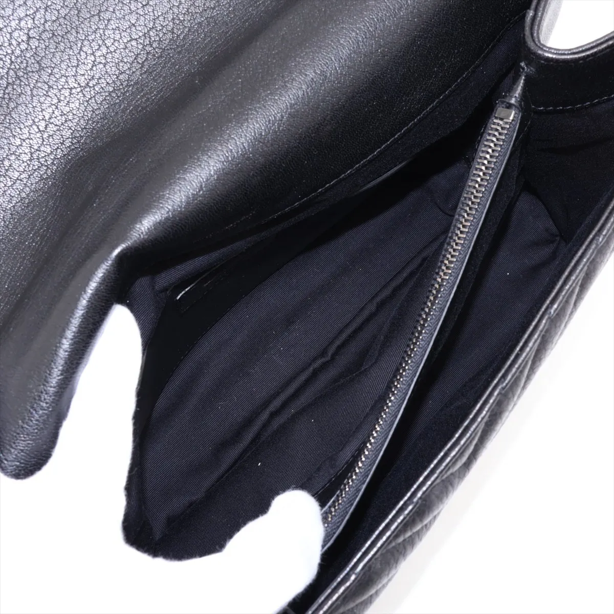 Leather 2-Way Handbag, Black, 487212 — view 8