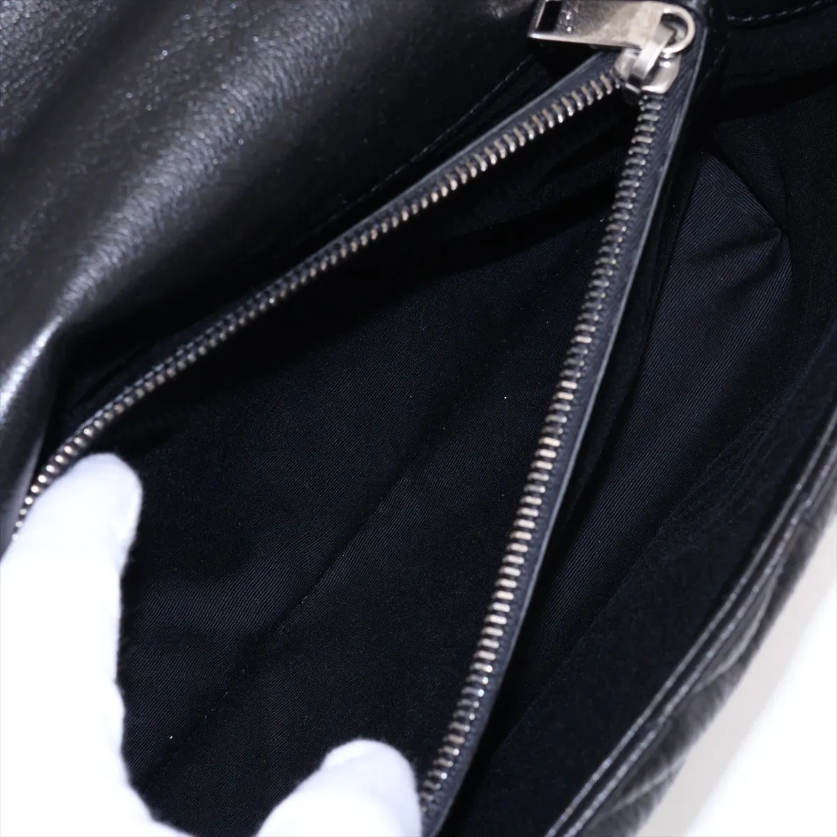 Leather 2-Way Handbag, Black, 487212 — view 10