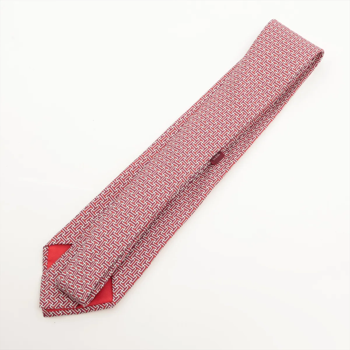 H Logo Tie Silk Red — view 2