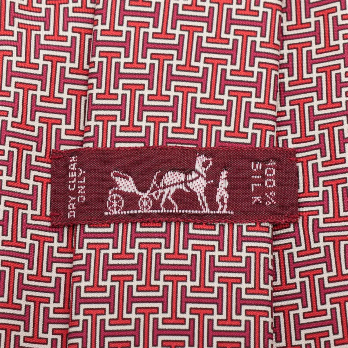 H Logo Tie Silk Red — view 3