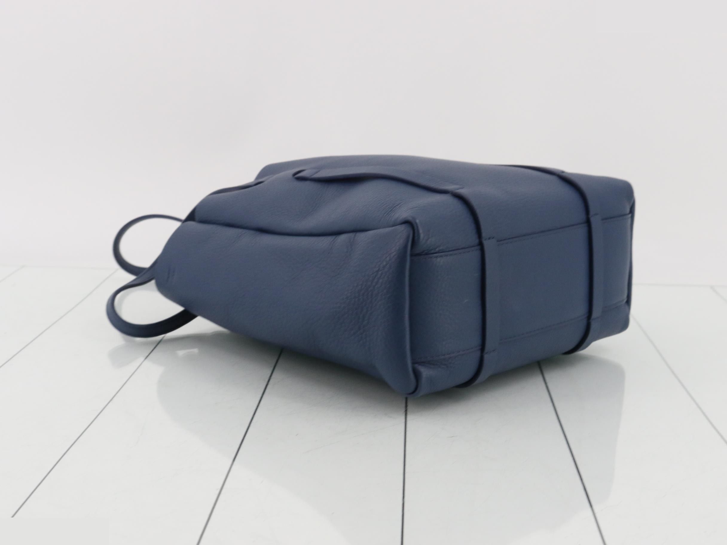 Everyday Tote XS, Embossed Leather, Blue — view 5