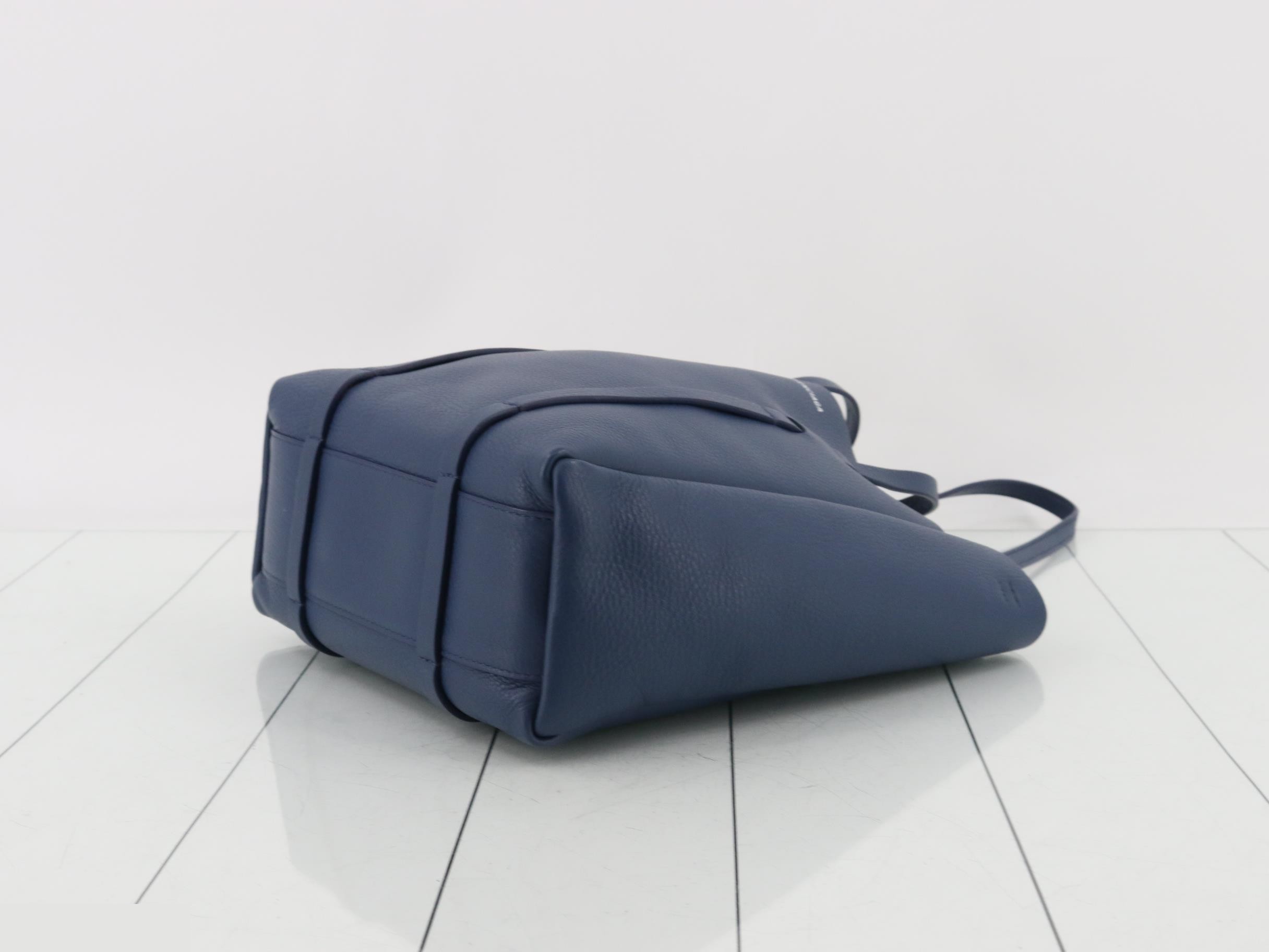 Everyday Tote XS, Embossed Leather, Blue — view 6