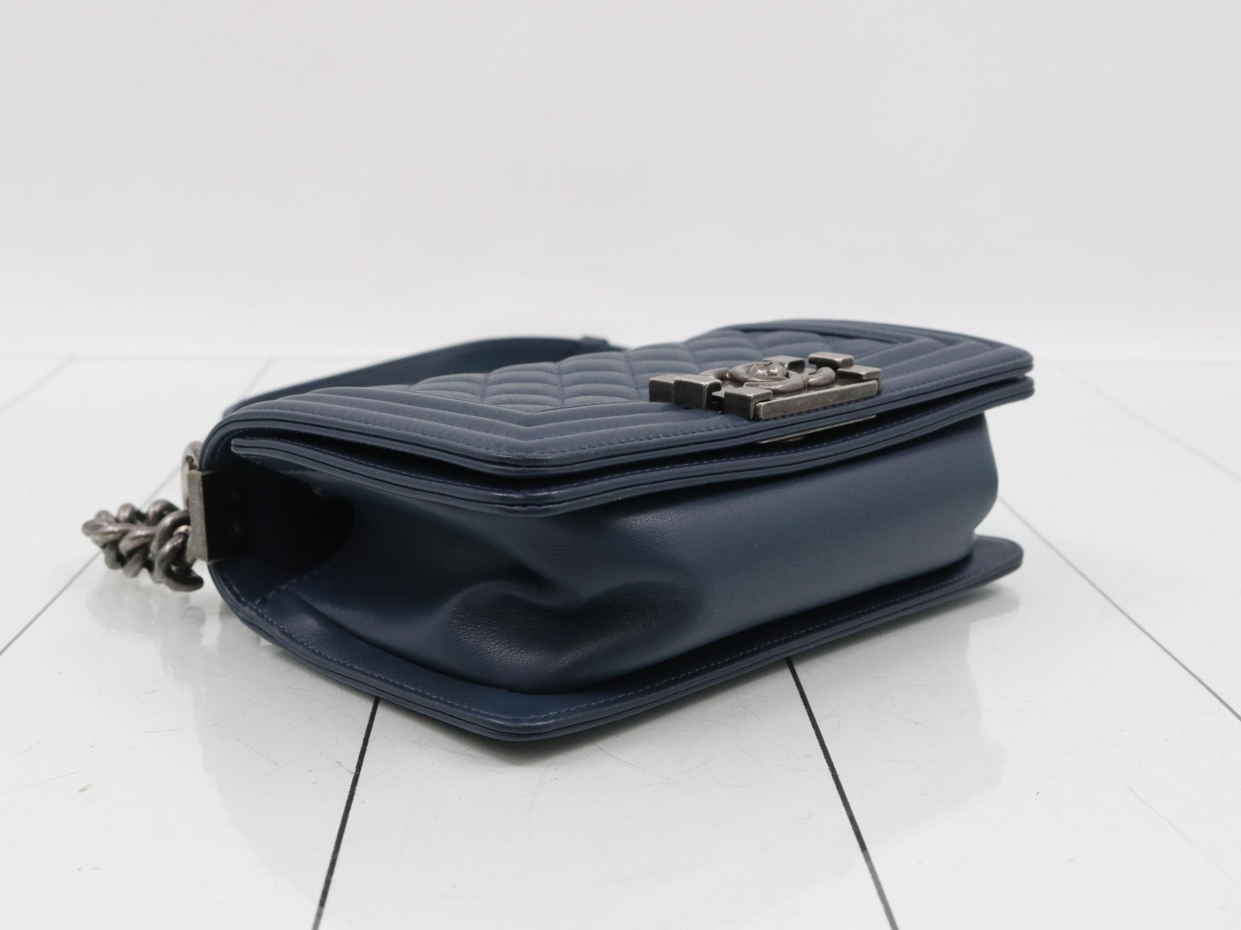 Boy Chanel Lambskin Chain Shoulder Bag with Seal Card — view 5