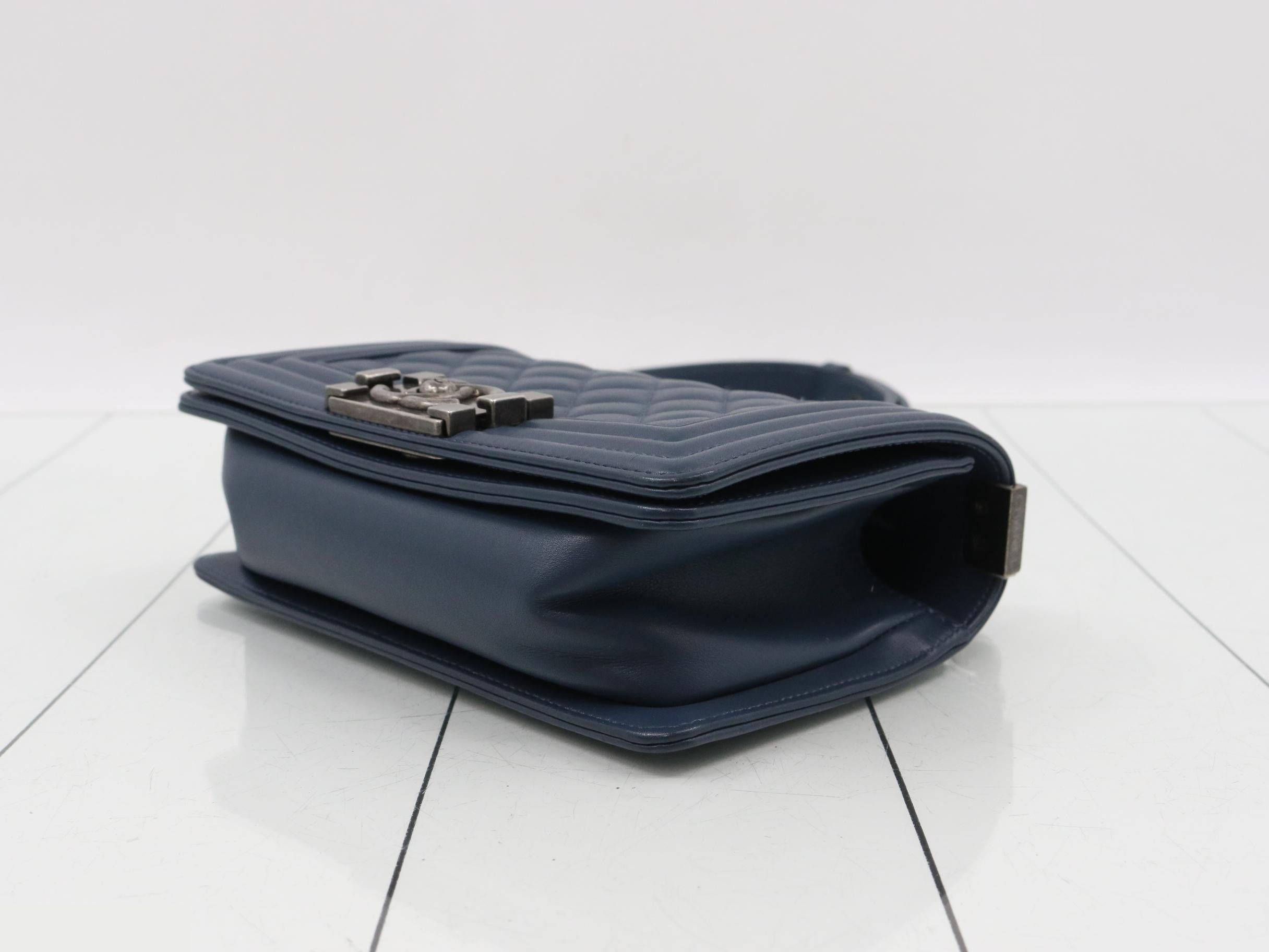 Boy Chanel Lambskin Chain Shoulder Bag with Seal Card — view 6