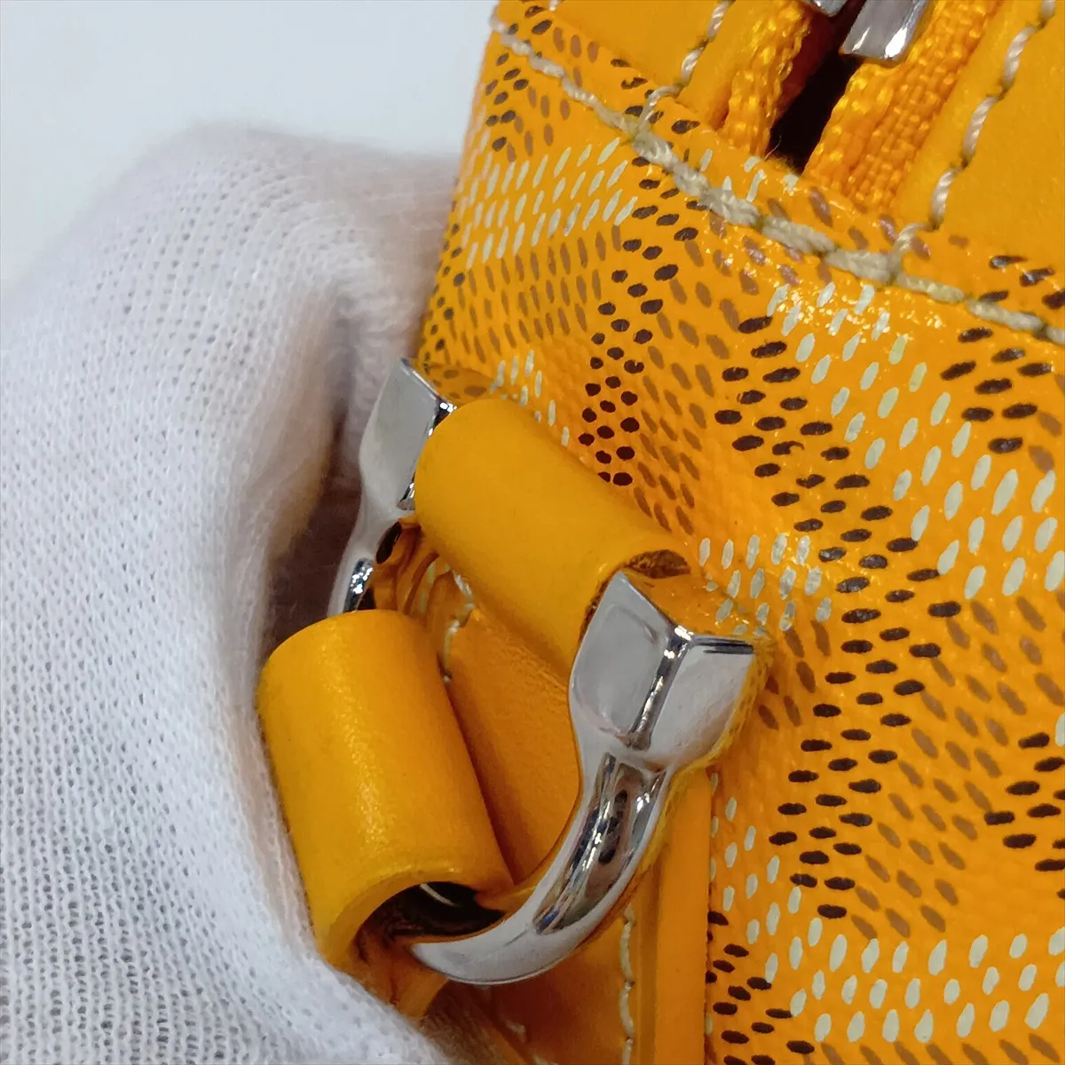 Cup Vert PVC x Leather Shoulder Bag, Yellow — view 12