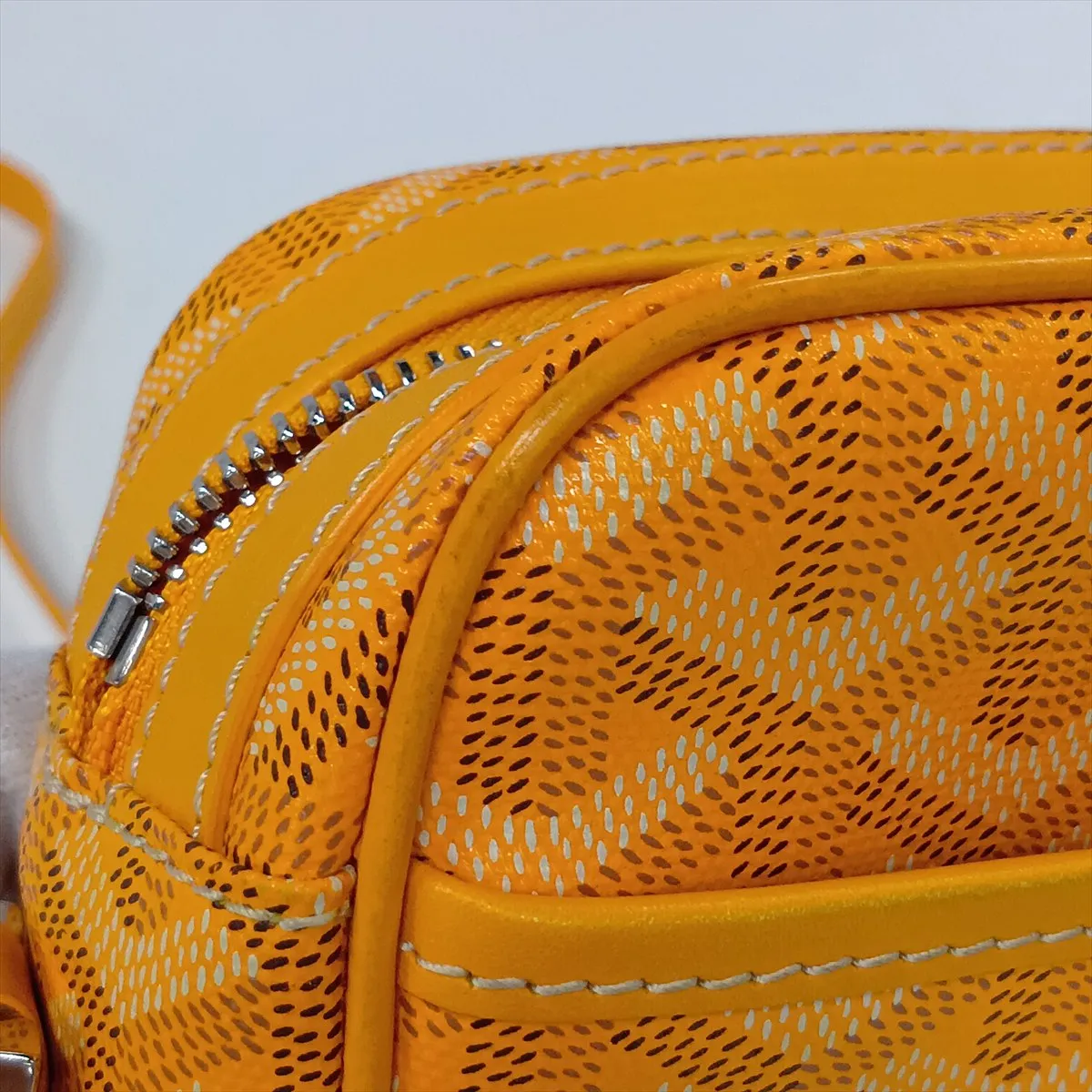 Cup Vert PVC x Leather Shoulder Bag, Yellow — view 13