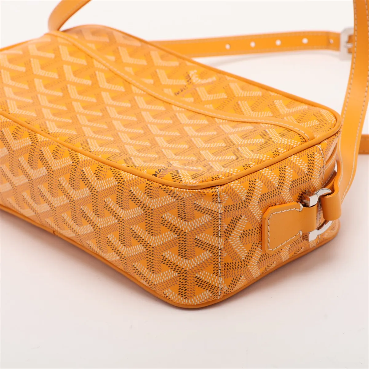 Cup Vert PVC x Leather Shoulder Bag, Yellow — view 3