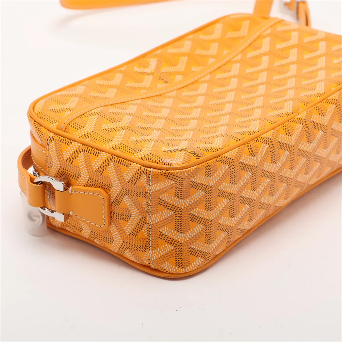 Cup Vert PVC x Leather Shoulder Bag, Yellow — view 4