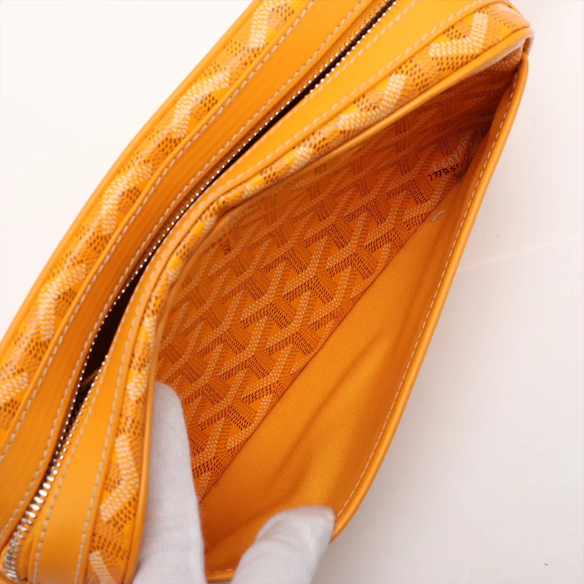 Cup Vert PVC x Leather Shoulder Bag, Yellow — view 8