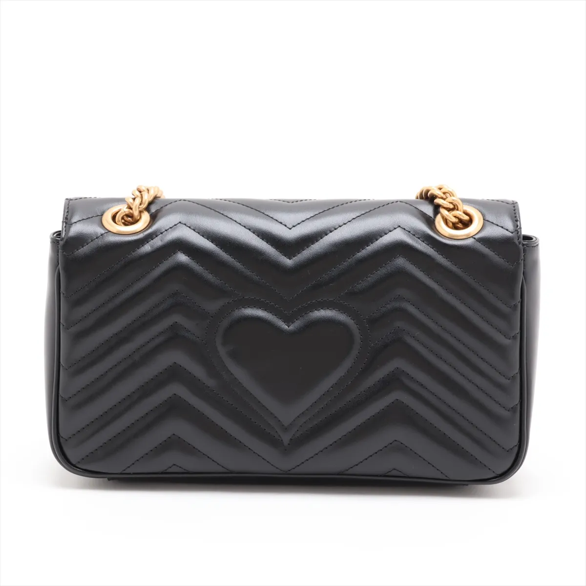 GG Marmont Leather Chain Shoulder Bag, Black, 446744 — view 2
