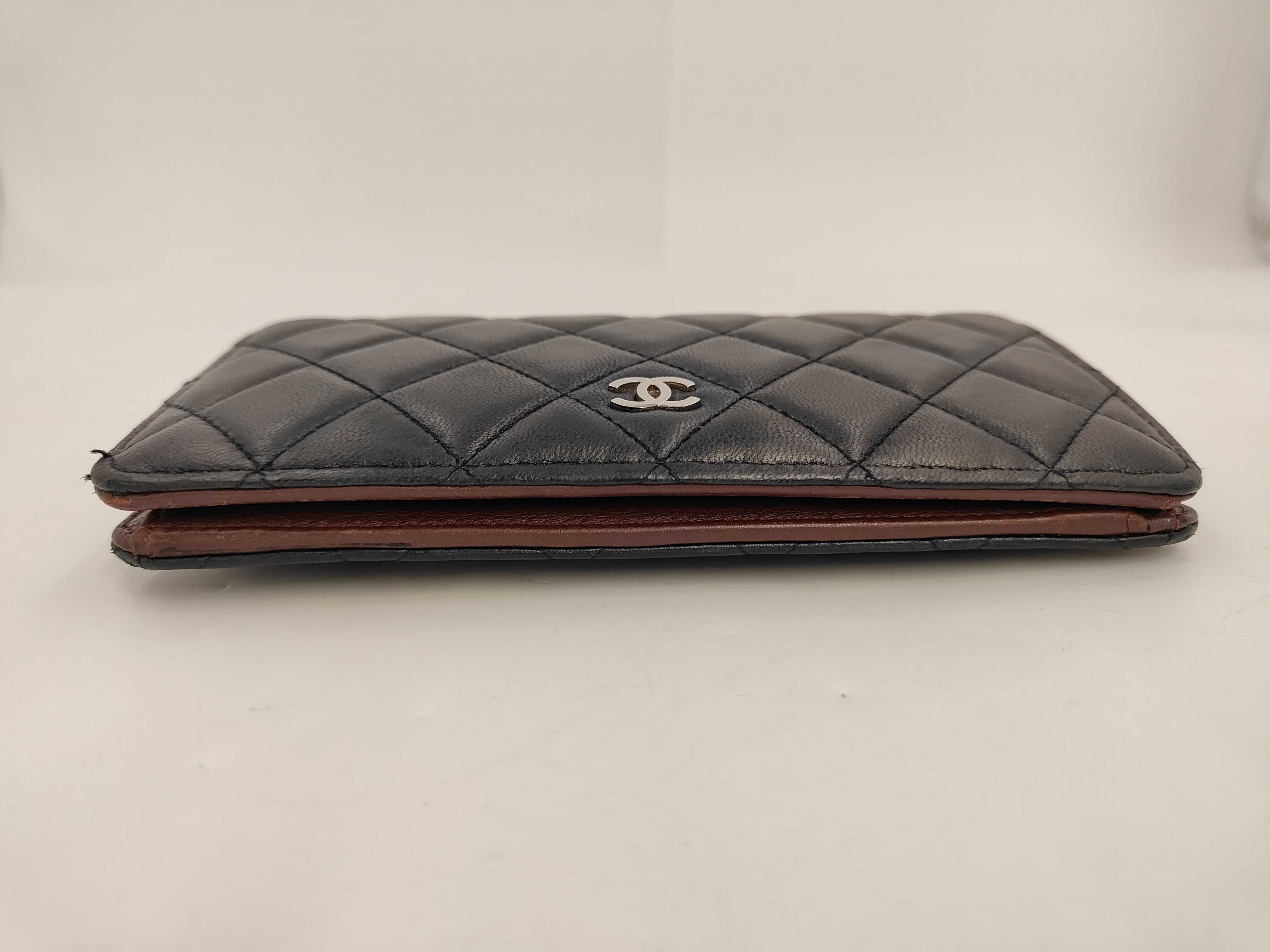 Matelassé Lambskin Bi-fold Wallet, Black, Coco Mark, A31509, Seal 14 series. — view 3