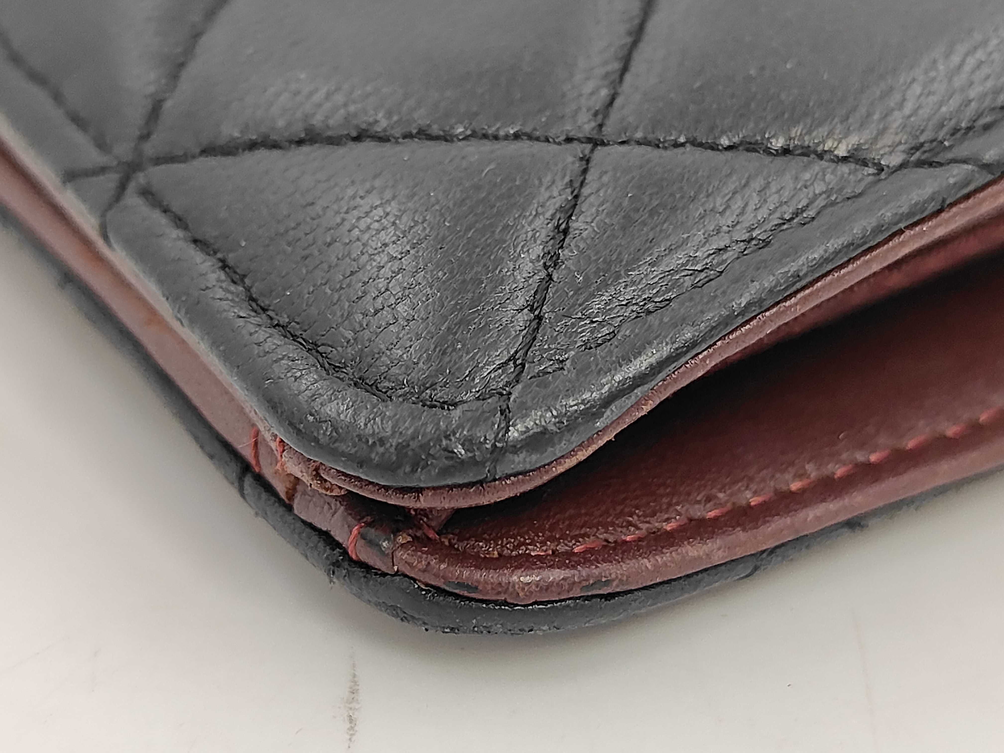 Matelassé Lambskin Bi-fold Wallet, Black, Coco Mark, A31509, Seal 14 series. — view 4