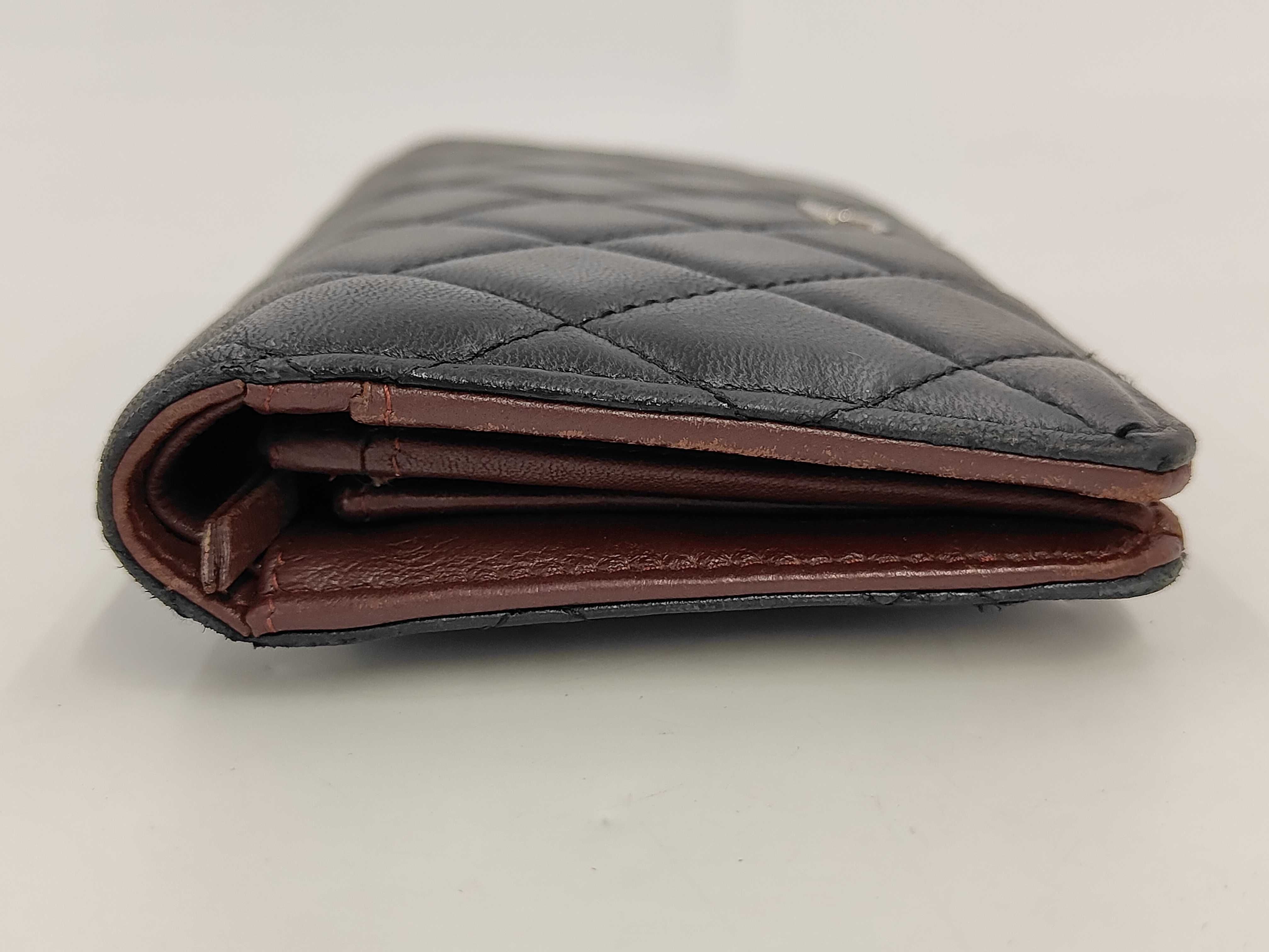 Matelassé Lambskin Bi-fold Wallet, Black, Coco Mark, A31509, Seal 14 series. — view 5