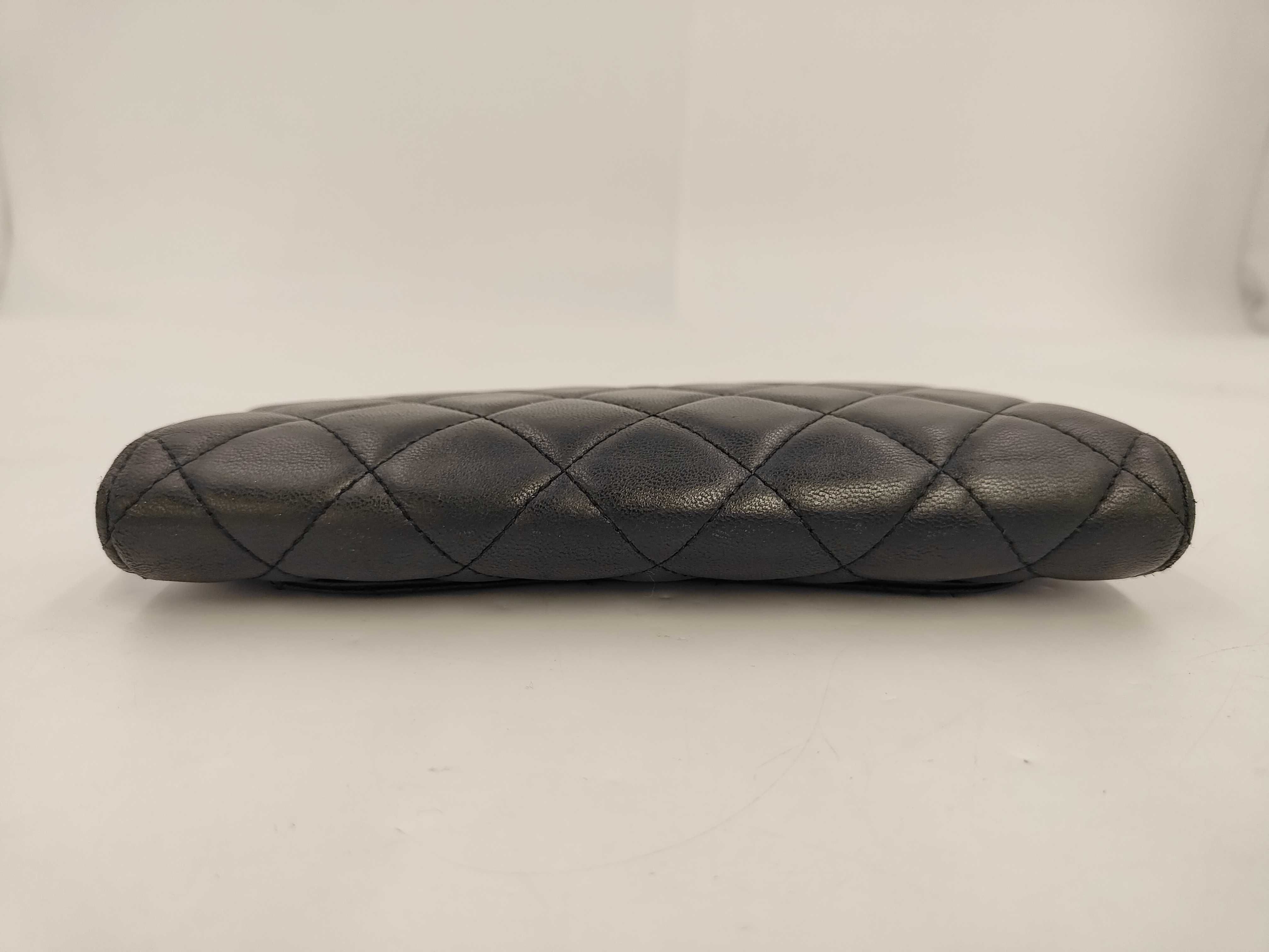 Matelassé Lambskin Bi-fold Wallet, Black, Coco Mark, A31509, Seal 14 series. — view 6