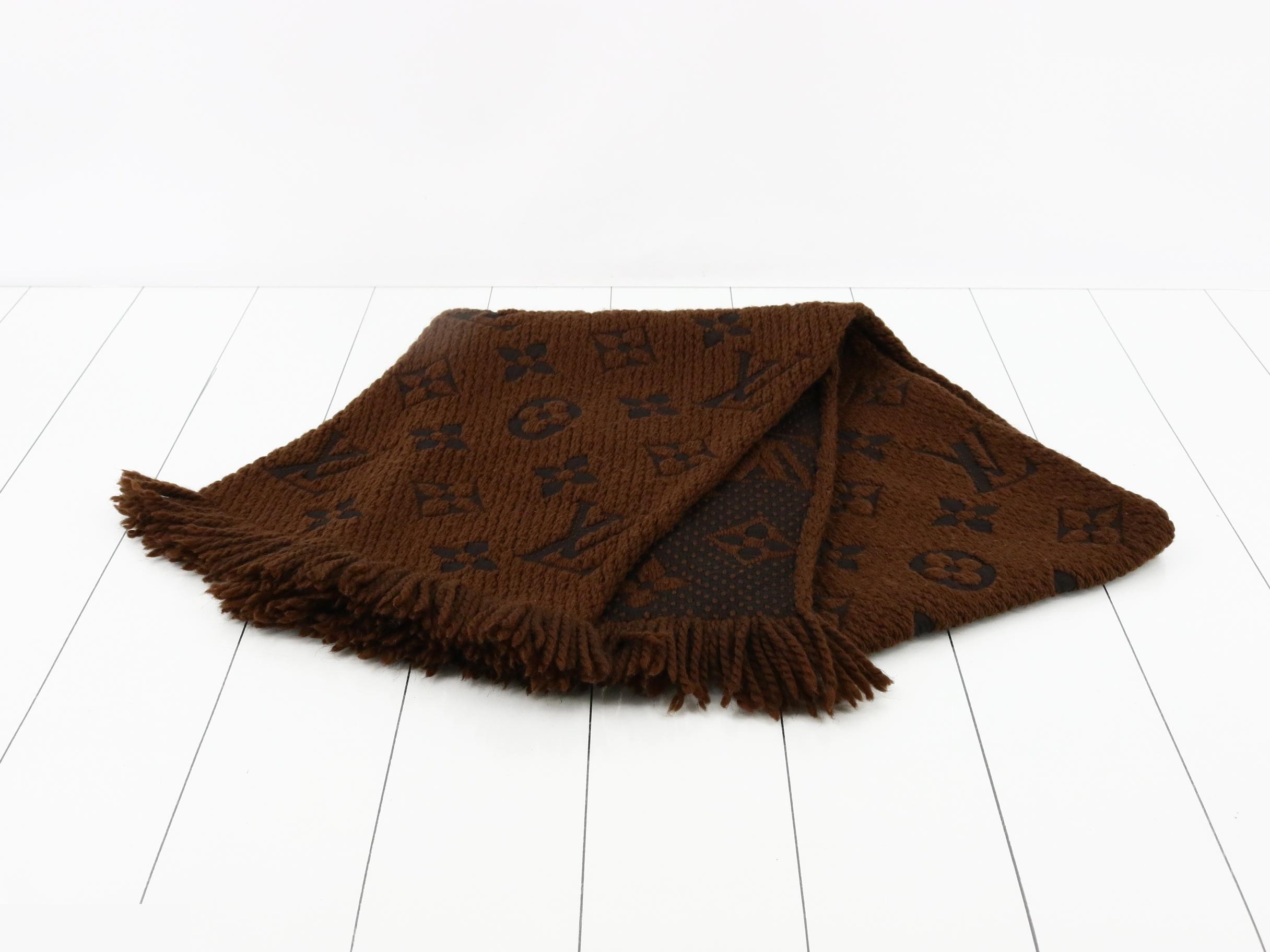 Logo Mania Long Scarf, Brown, with domestic tag. — view 2