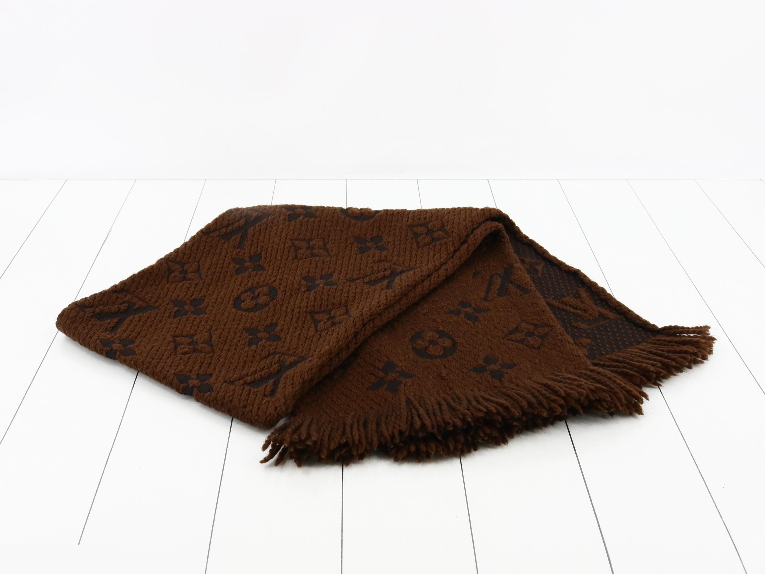 Logo Mania Long Scarf, Brown, with domestic tag. — view 3
