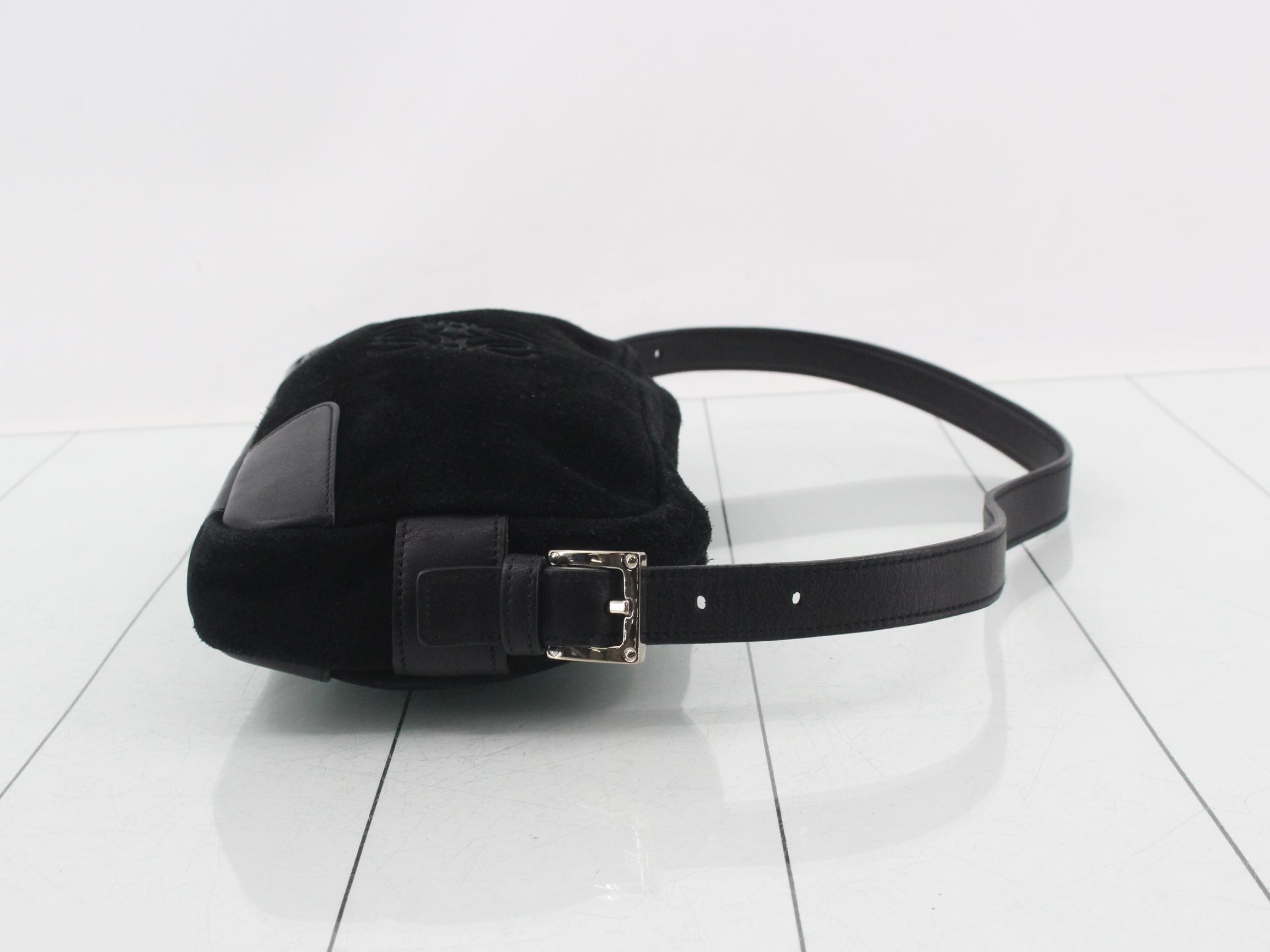 Anagram Suede Shoulder Bag — view 3