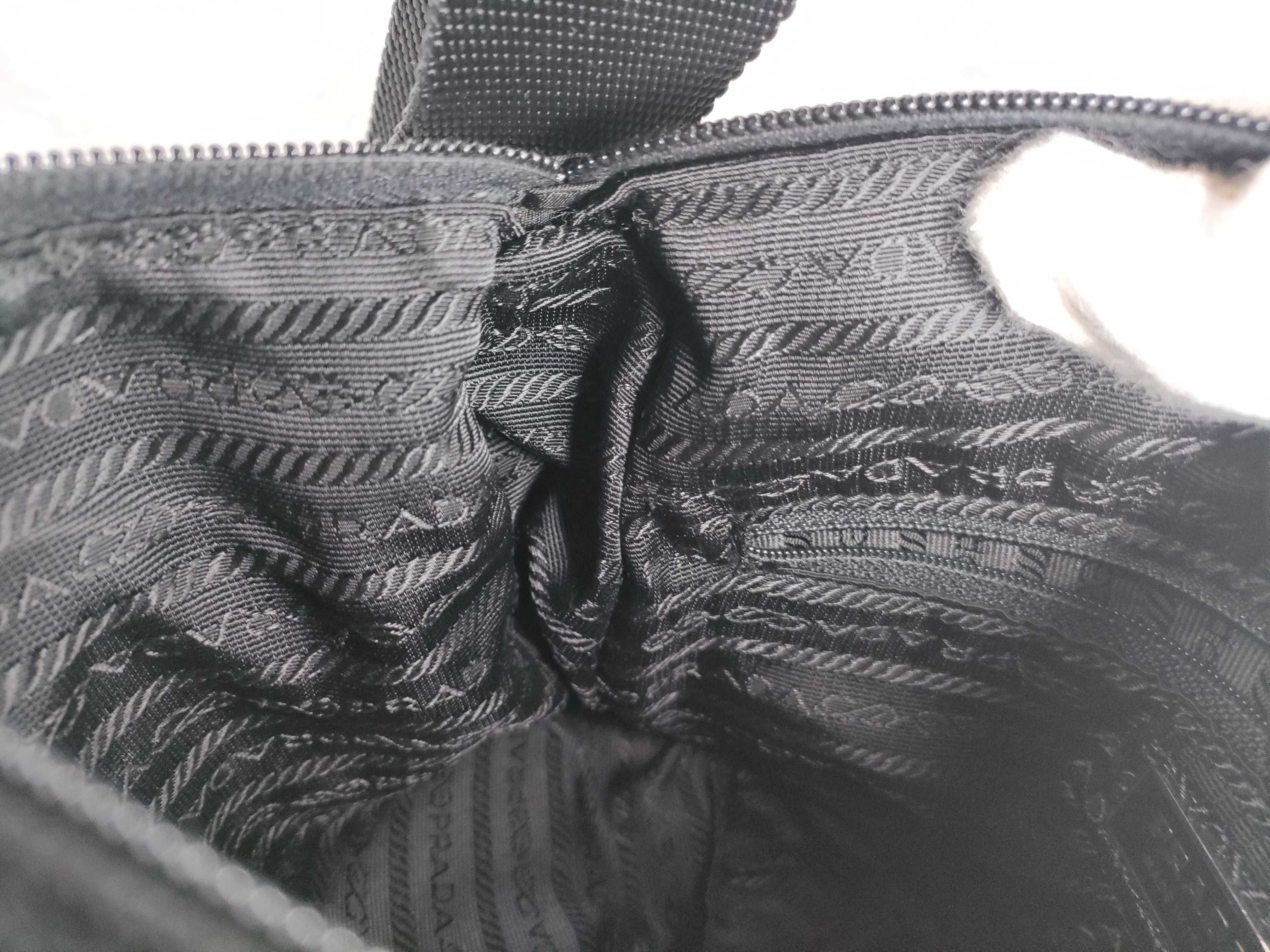 Nylon Prada Nylon Leather Shoulder Bag Black Serial Shoulder Bag — view 12