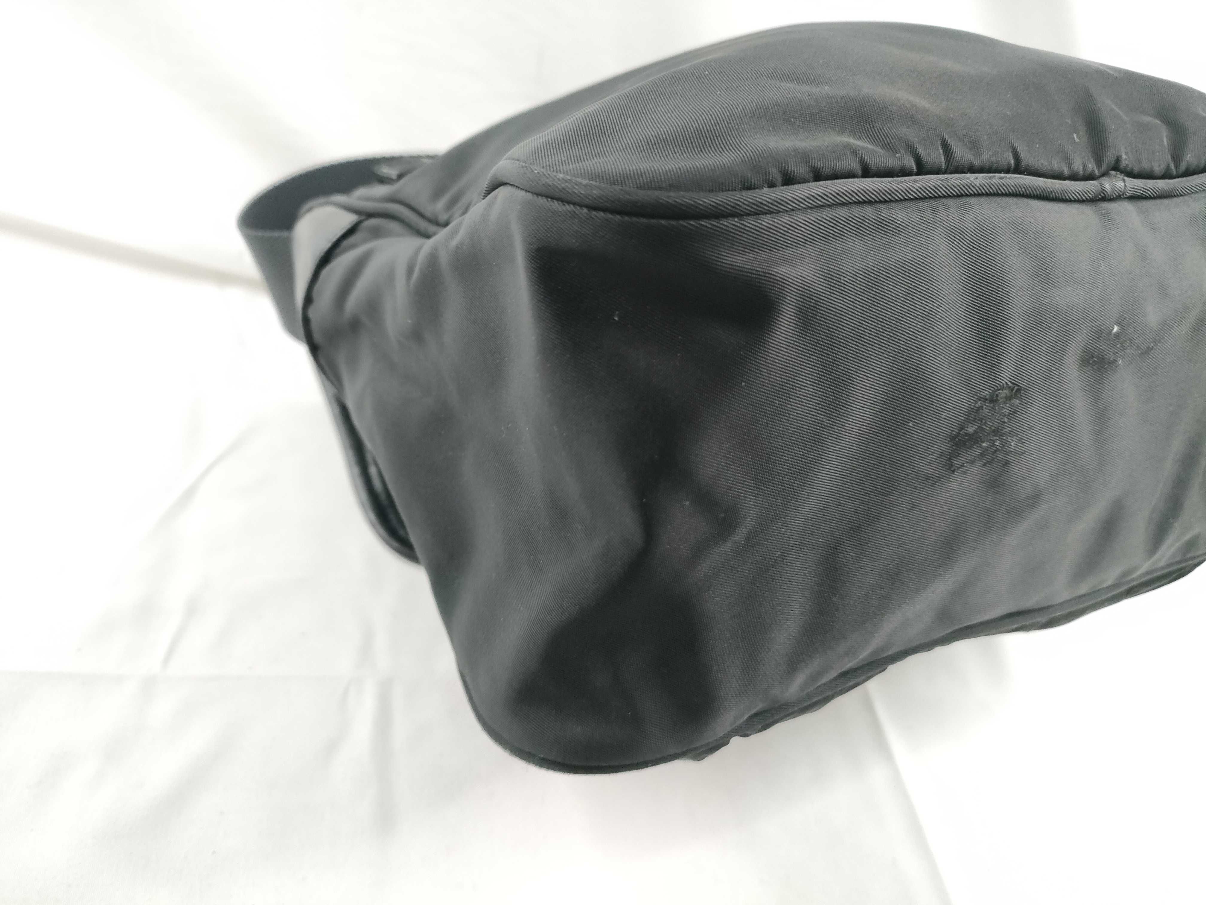 Nylon Prada Nylon Leather Shoulder Bag Black Serial Shoulder Bag — view 3