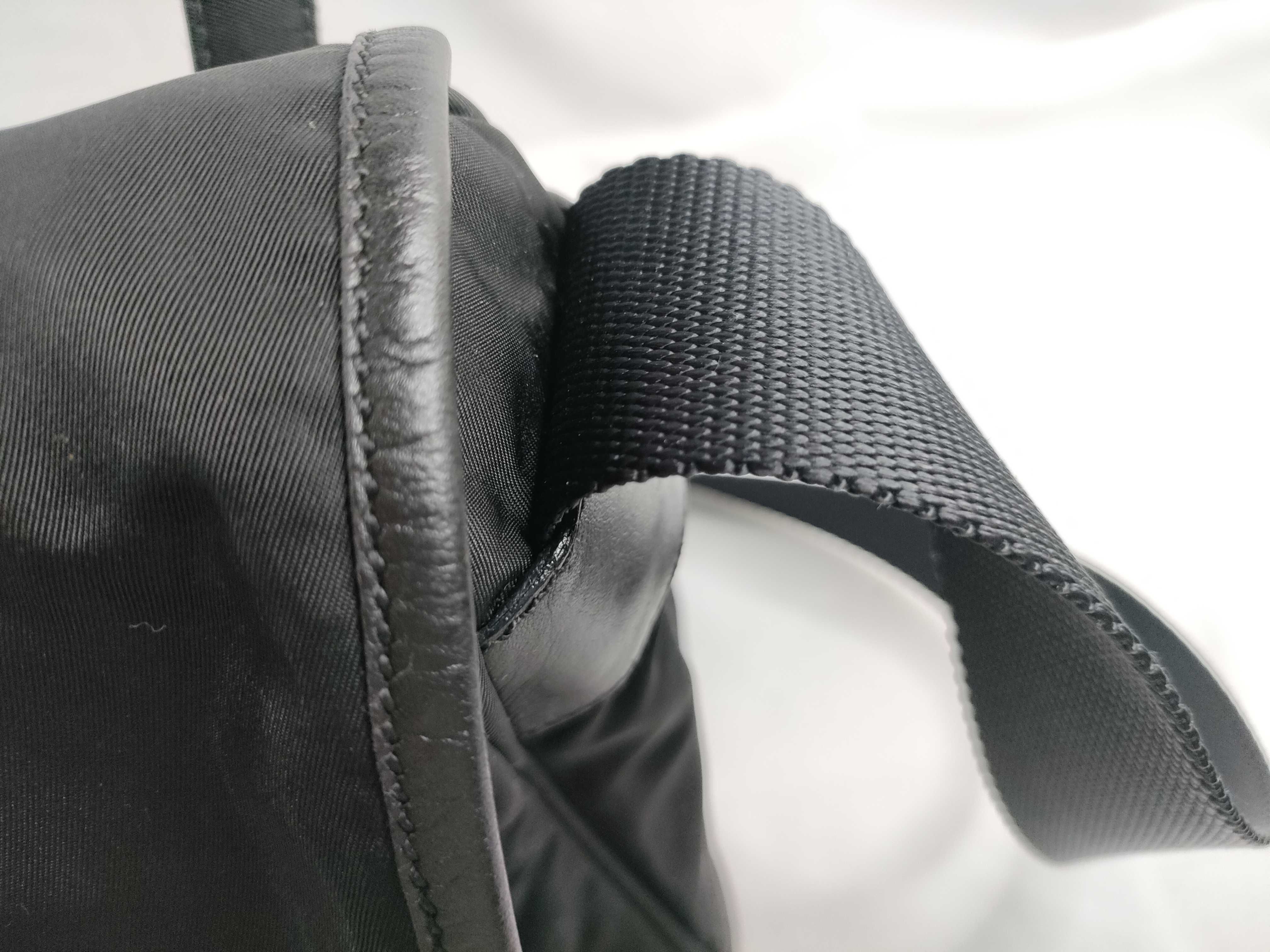 Nylon Prada Nylon Leather Shoulder Bag Black Serial Shoulder Bag — view 8