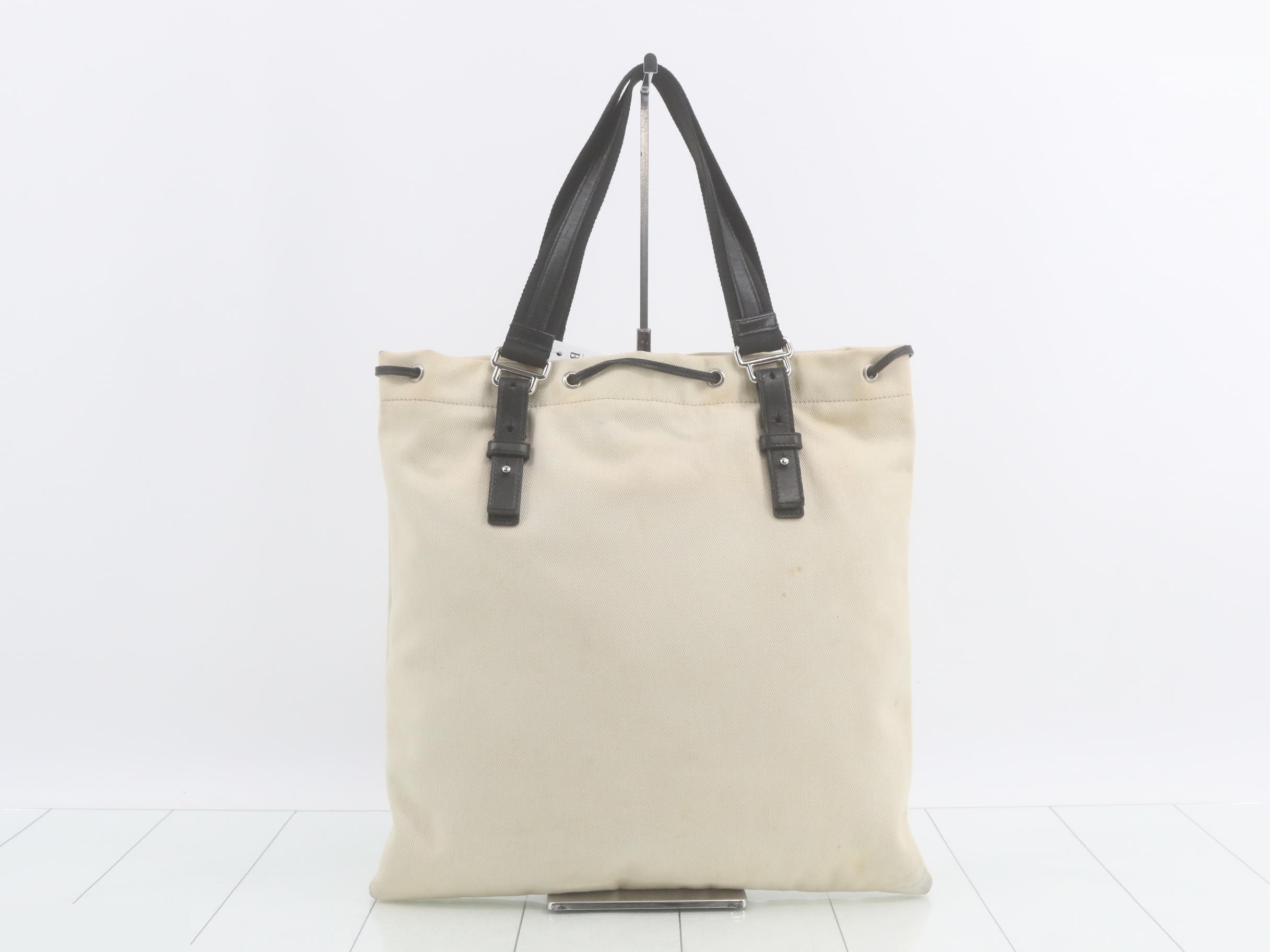 Kahala Tote Bag, Canvas, Black/White — view 2