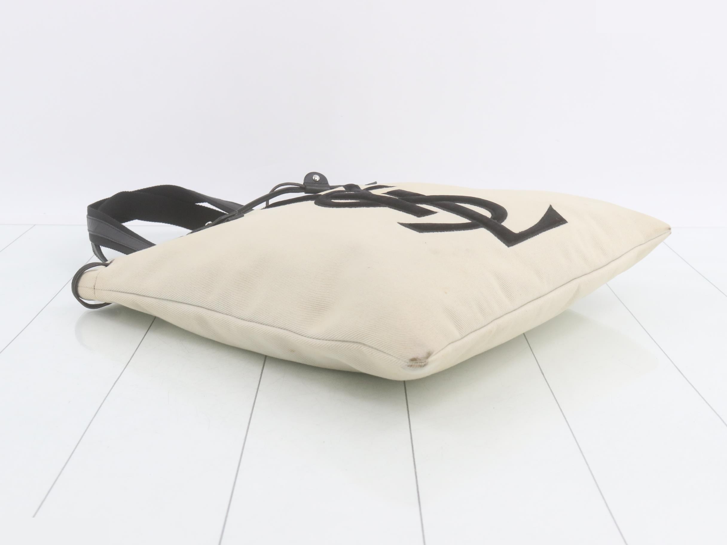 Kahala Tote Bag, Canvas, Black/White — view 5