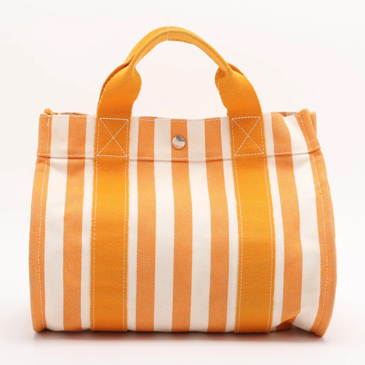 Cannes PM Canvas Orange x Beige Silver Hardware — view 2