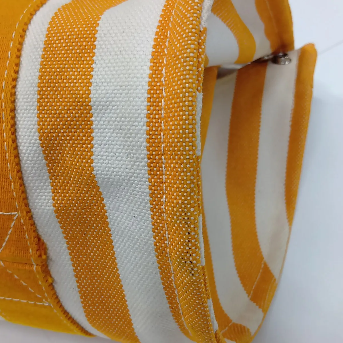 Cannes PM Canvas Orange x Beige Silver Hardware — view 11