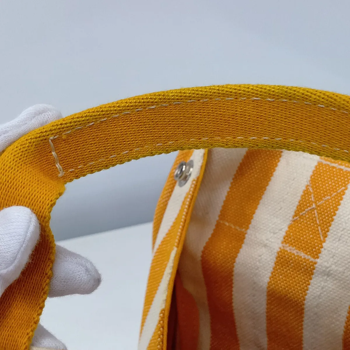 Cannes PM Canvas Orange x Beige Silver Hardware — view 12
