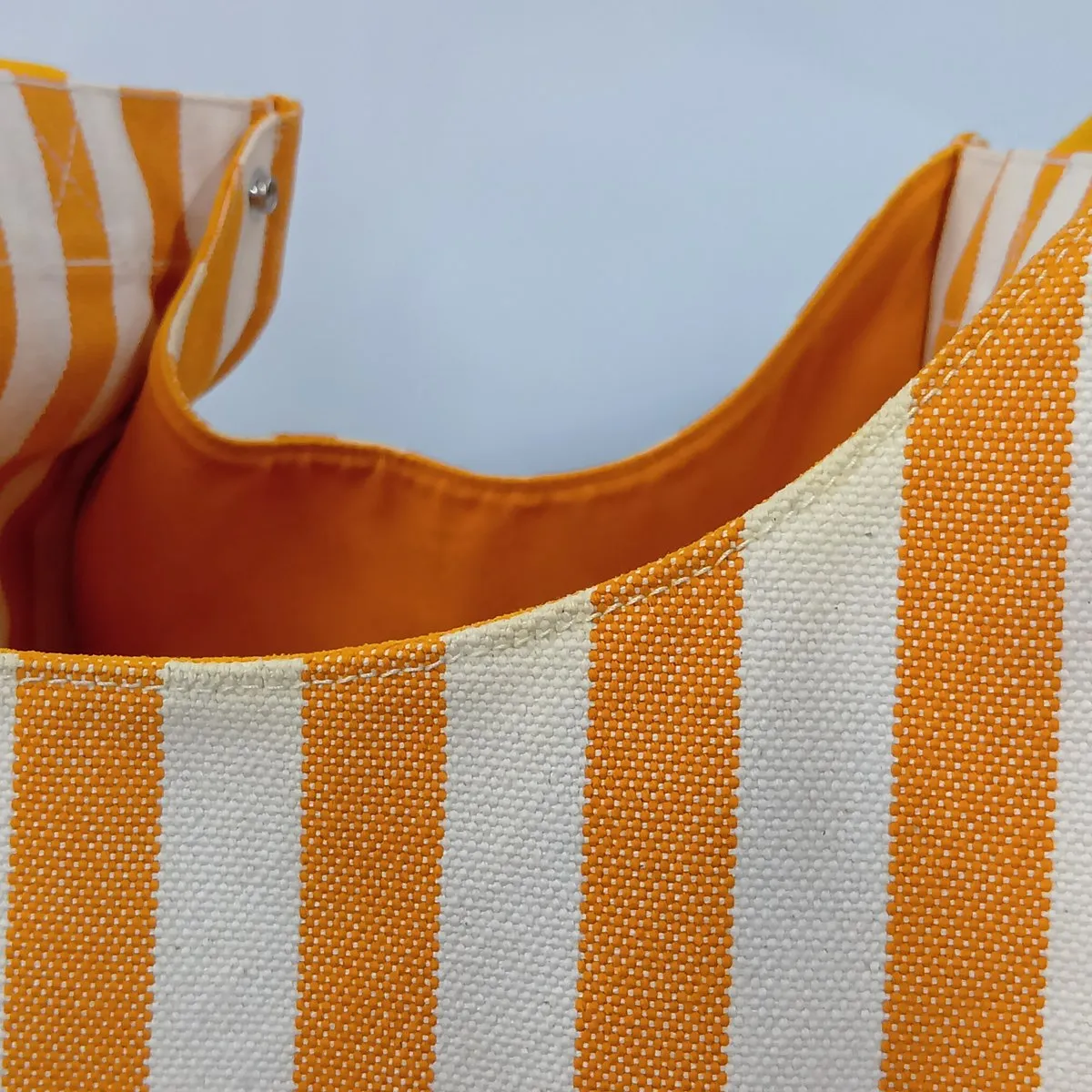 Cannes PM Canvas Orange x Beige Silver Hardware — view 13