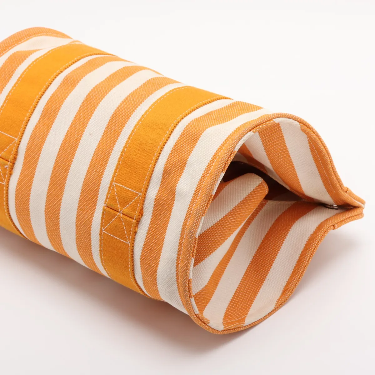 Cannes PM Canvas Orange x Beige Silver Hardware — view 3