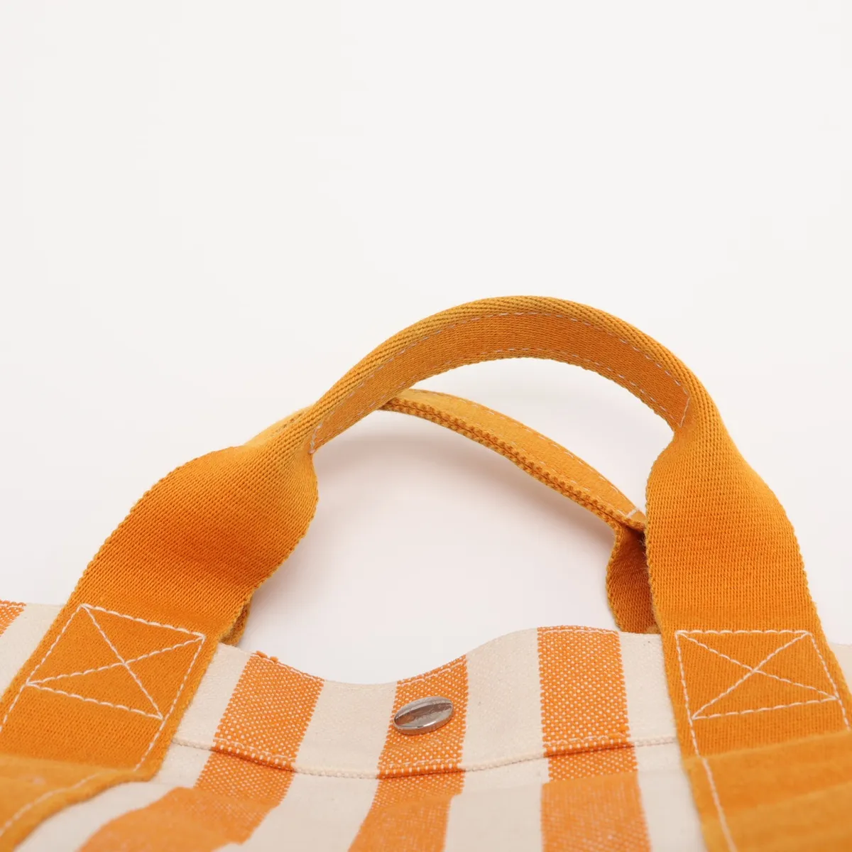 Cannes PM Canvas Orange x Beige Silver Hardware — view 6