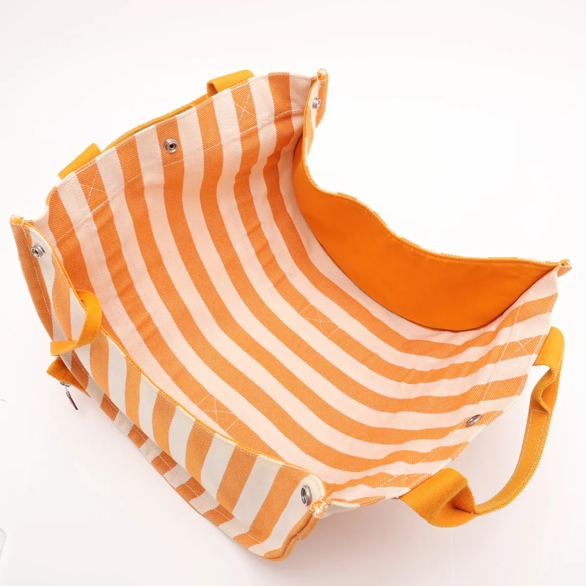 Cannes PM Canvas Orange x Beige Silver Hardware — view 7