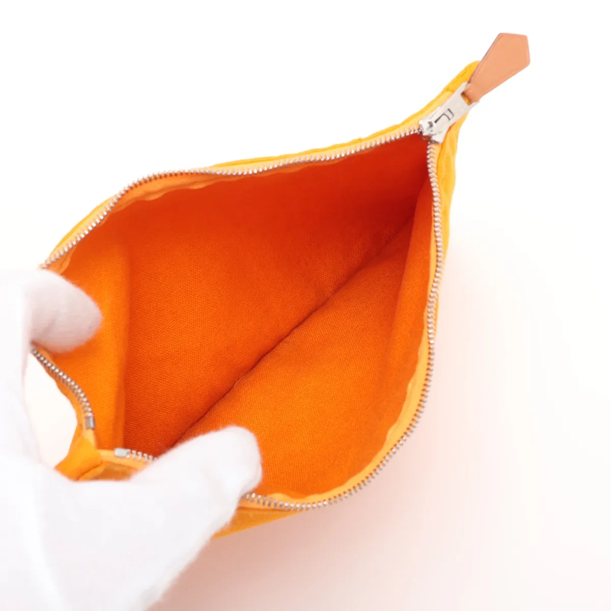 Cannes PM Canvas Orange x Beige Silver Hardware — view 8