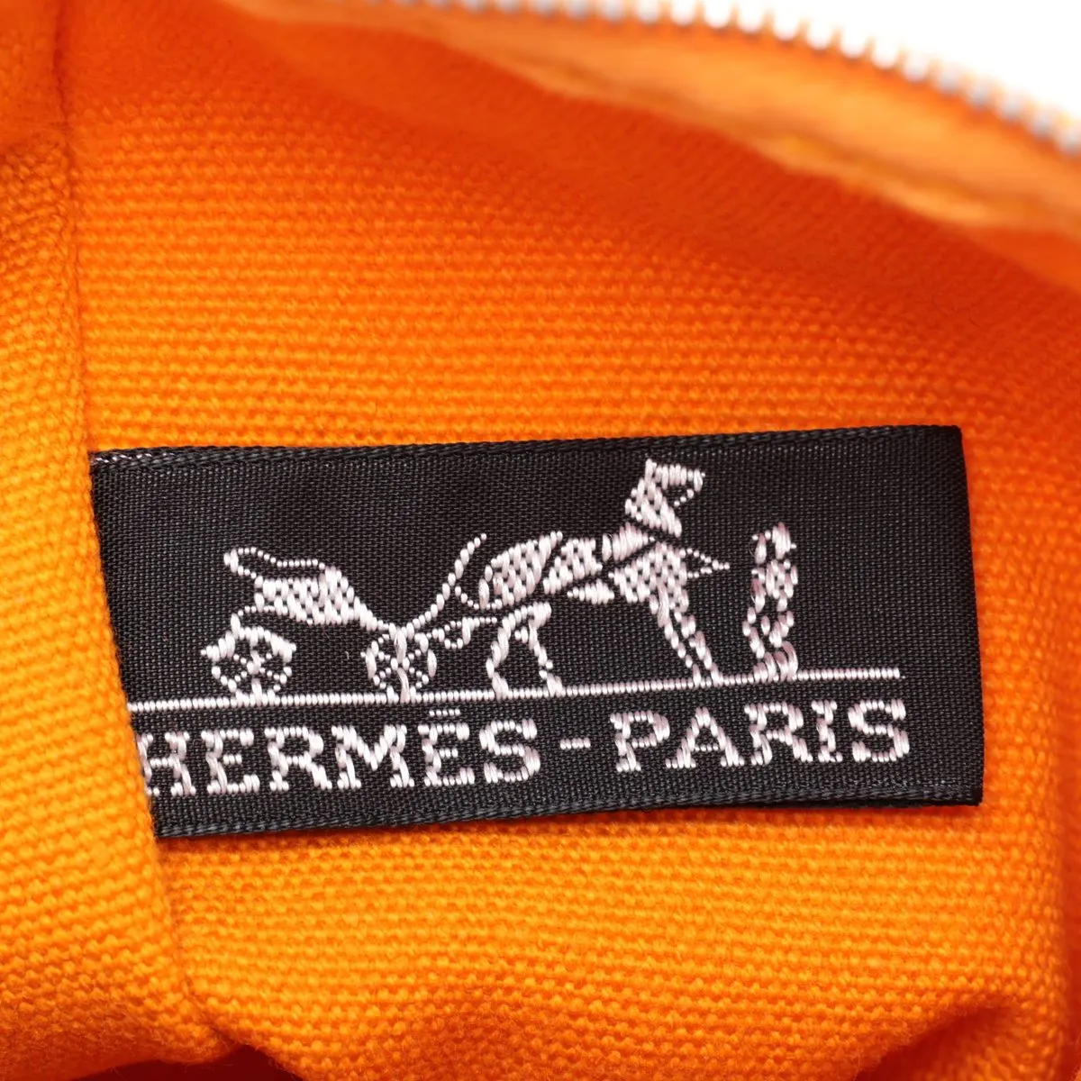 Cannes PM Canvas Orange x Beige Silver Hardware — view 9