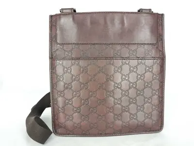 Guccissima Shoulder Bag, Gucci Shoulder Bag, GG Shima Leather, Crossbody, Brown Shoulder Bag