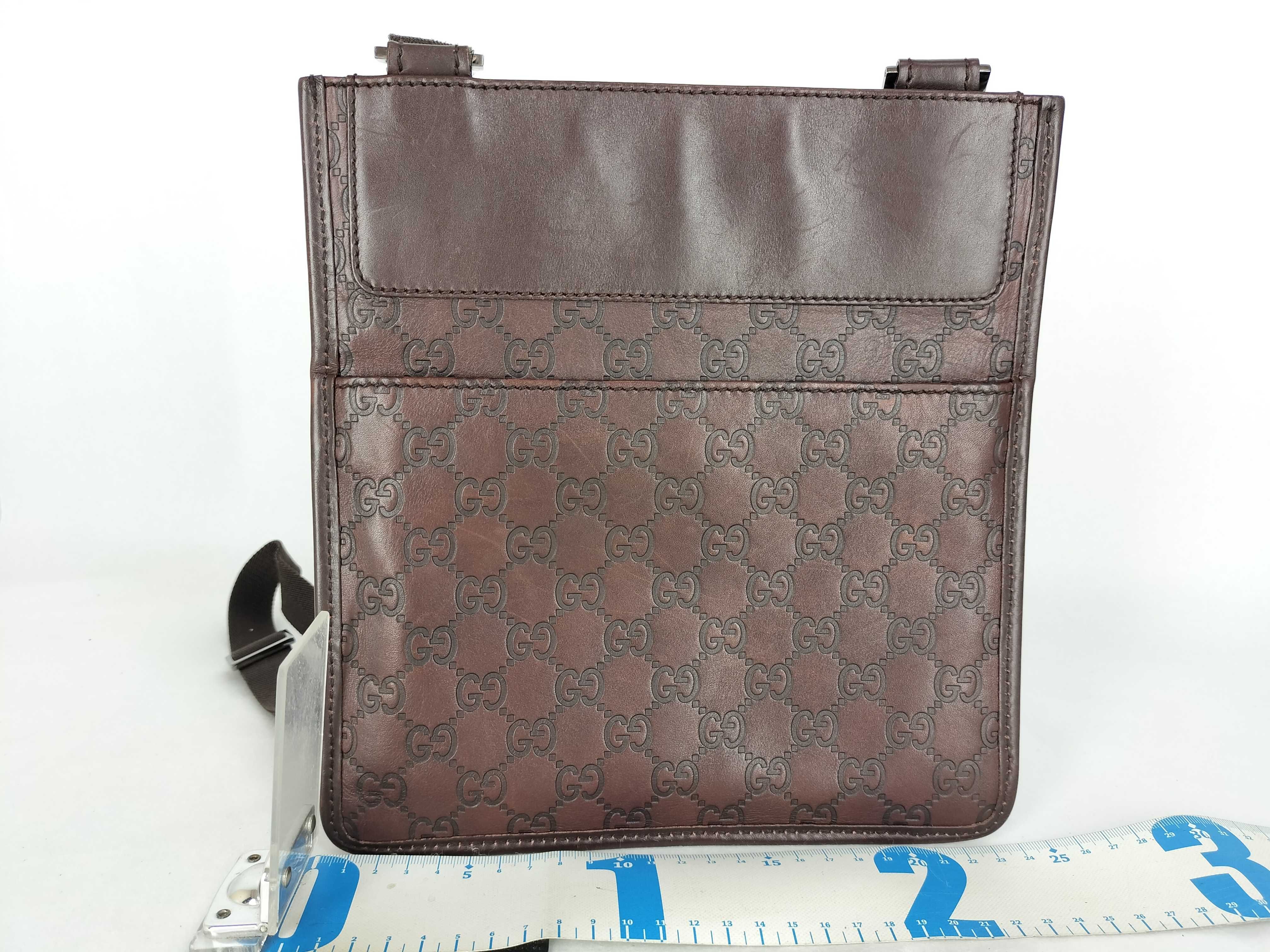 Guccissima Shoulder Bag, Gucci Shoulder Bag, GG Shima Leather, Crossbody, Brown Shoulder Bag — view 2