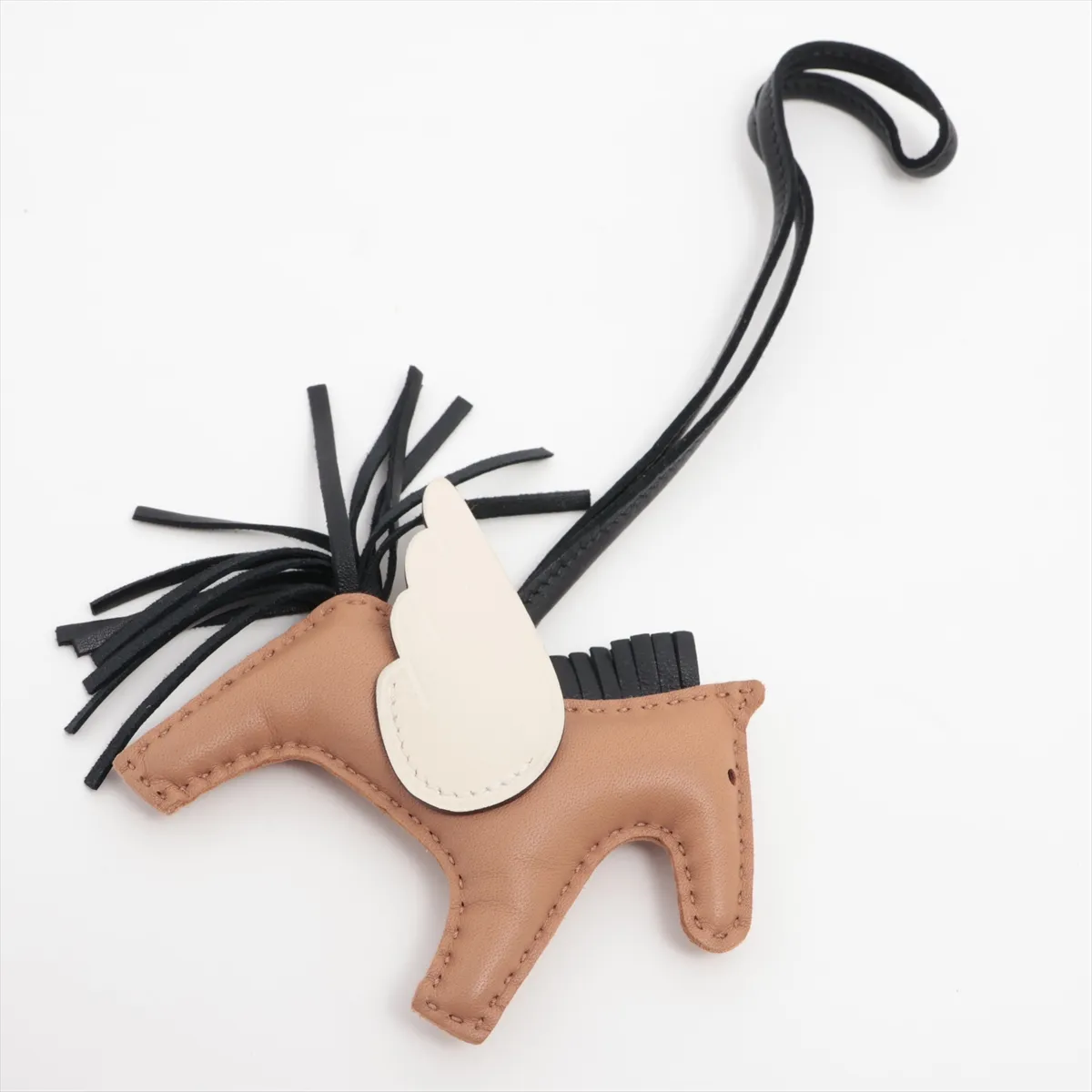 Rodeo Charm Pegasus PM, U stamp: 2022, Charm, Agneau Milo x Swift leather, Sesame x Black x Nata leather, — view 2
