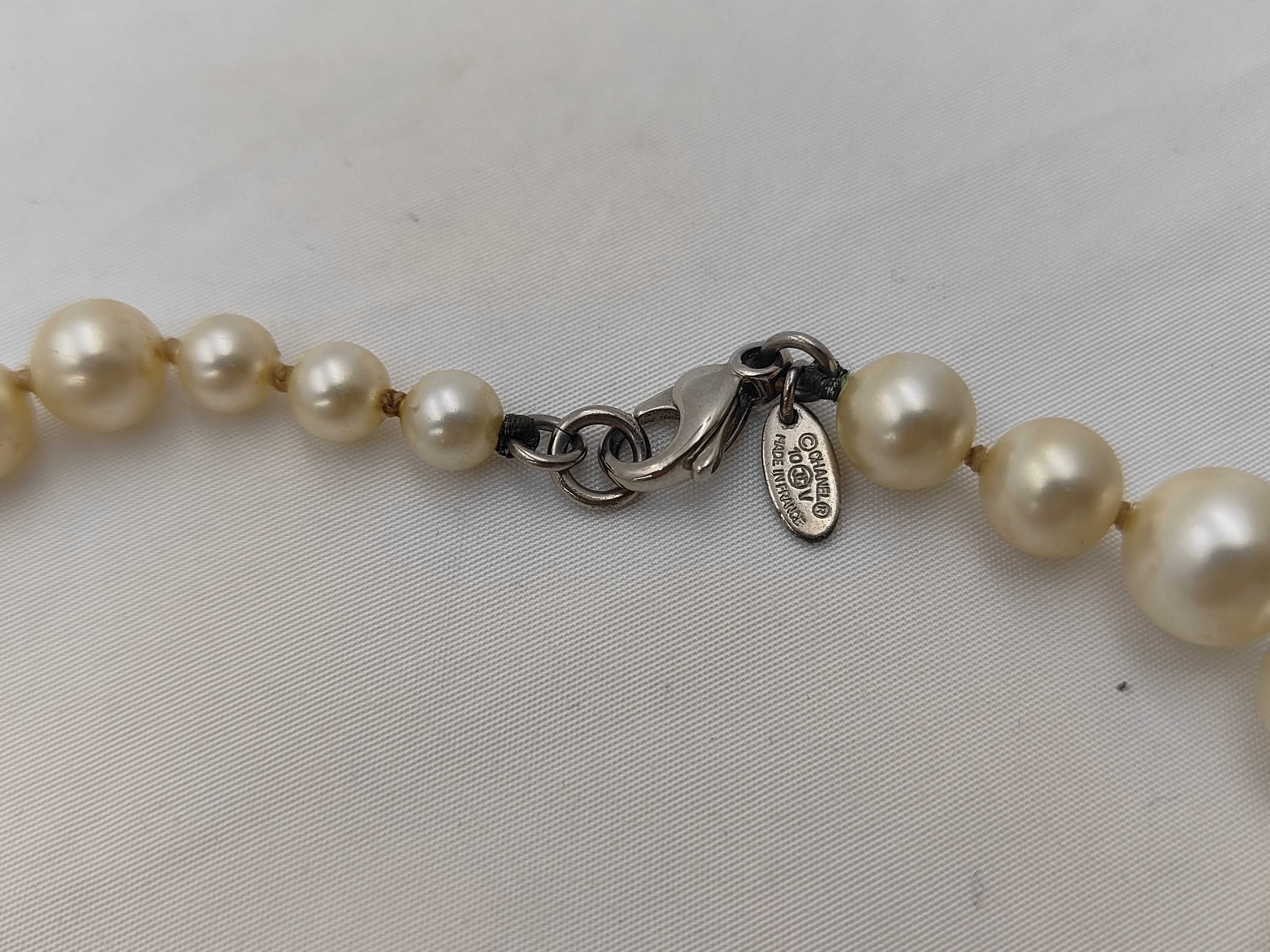 Pearl Long Necklace Coco Mark Necklace — view 4
