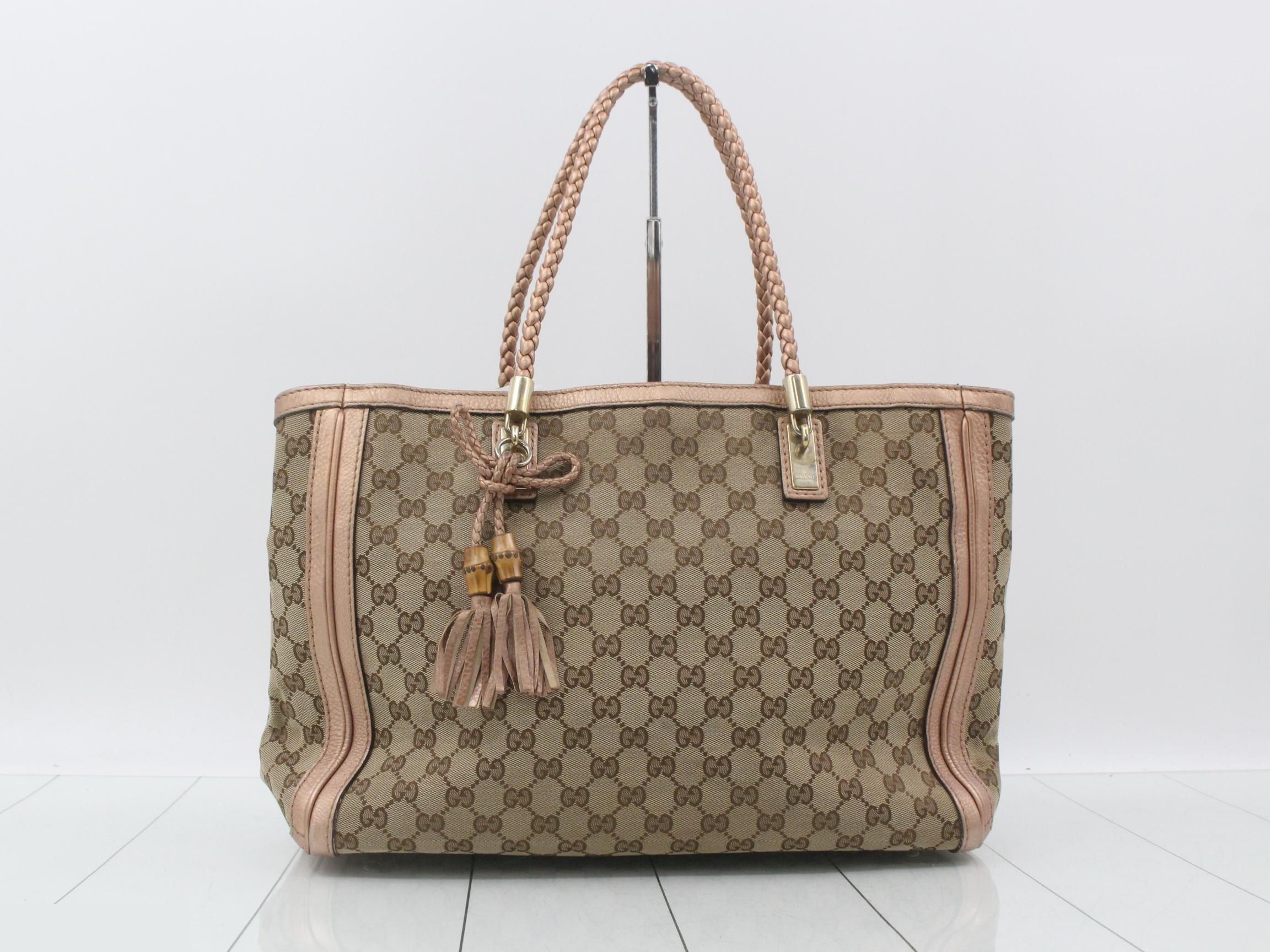 GG Canvas Tote Bag with Fringe
